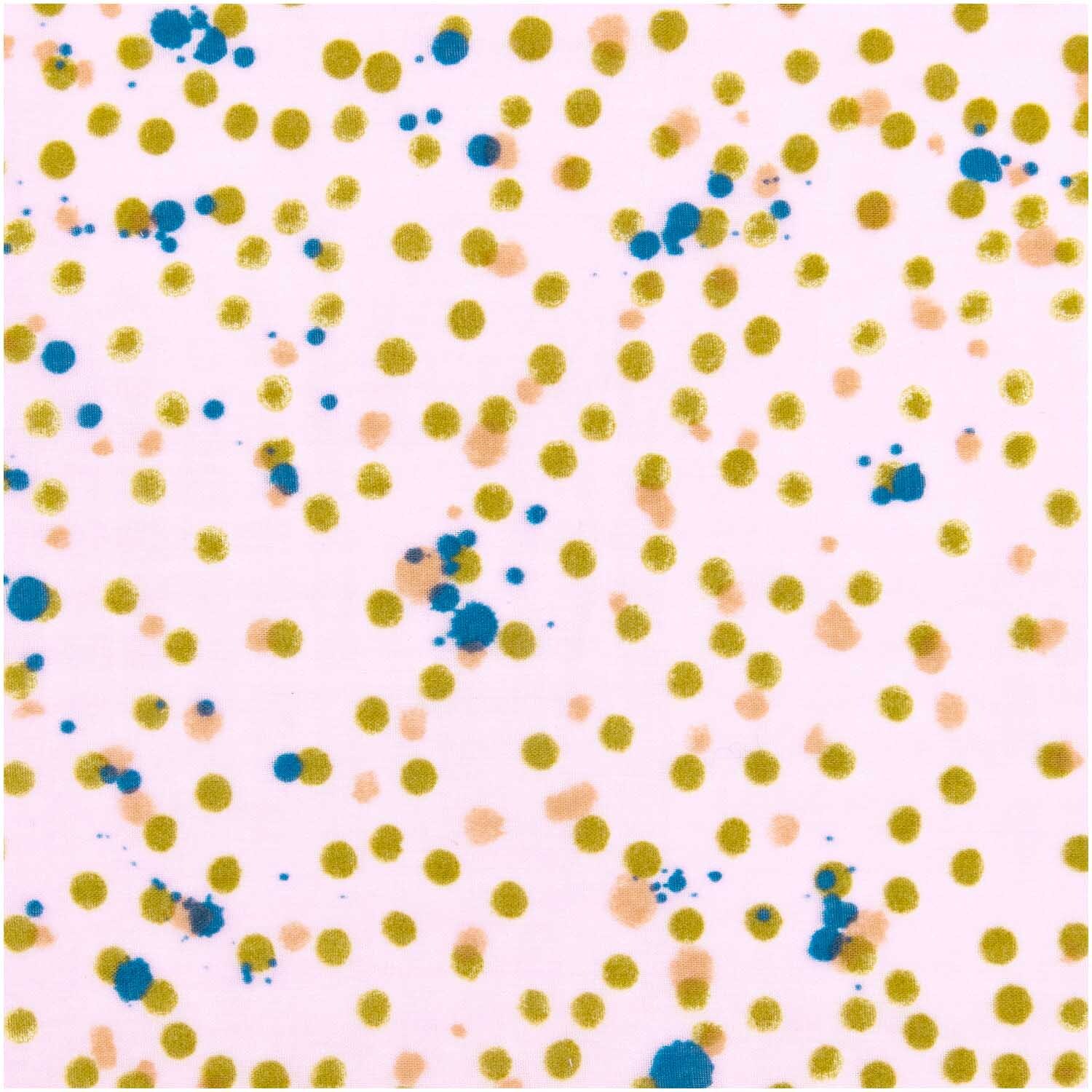 Musselin-Druckstoff Crafted Nature Punkte Rosa-Oliv 140cm