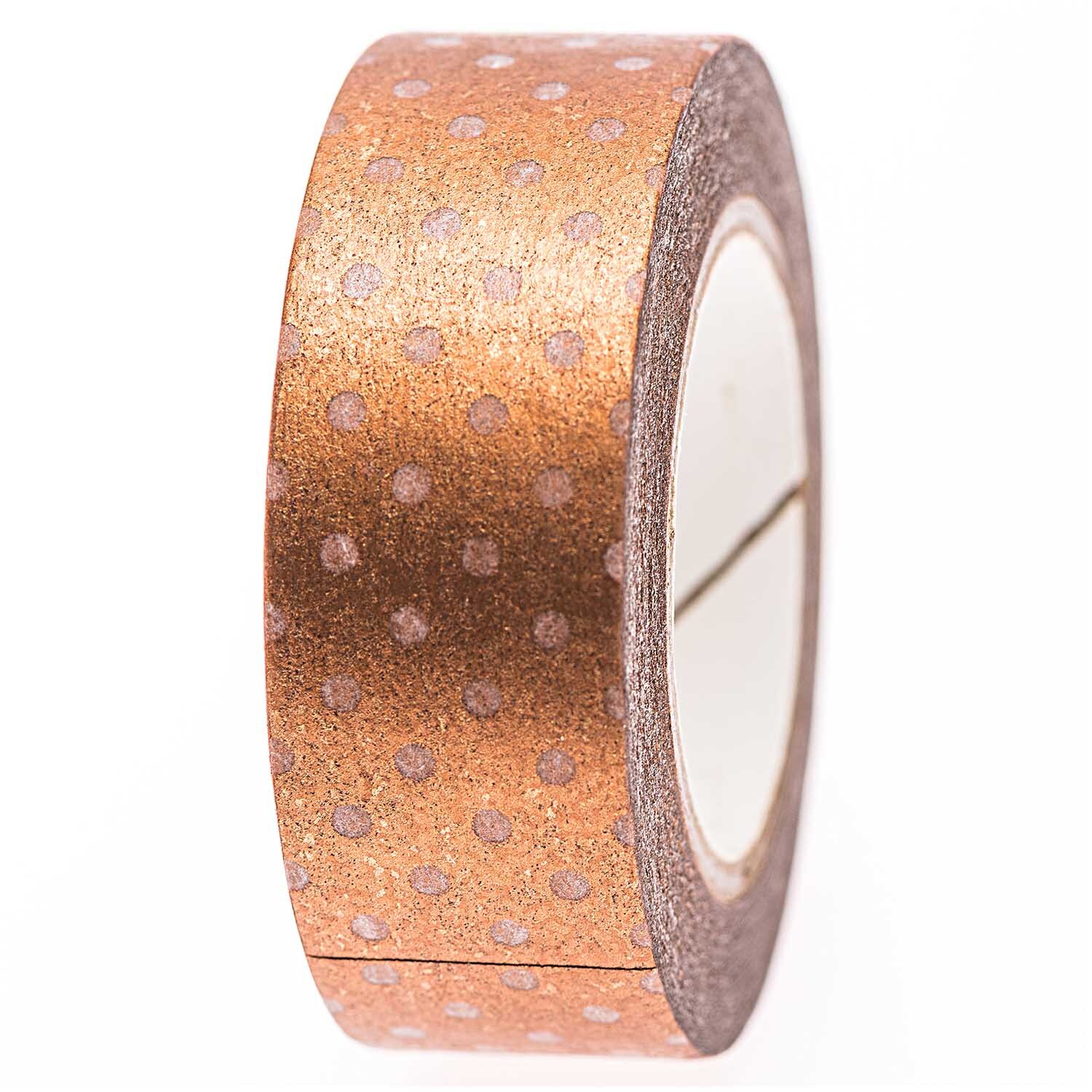 Tape weiß-kupfer Punkte 15mm 10m