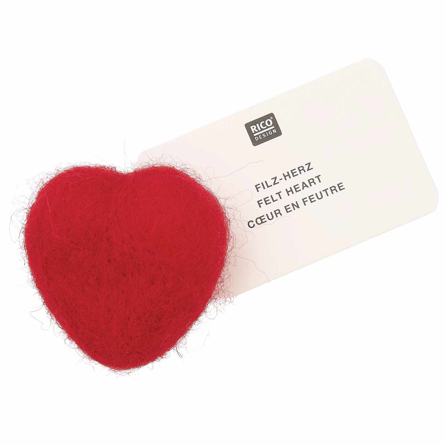 Filz-Herz Ø3,8cm Farbe Rot von Rico Design
