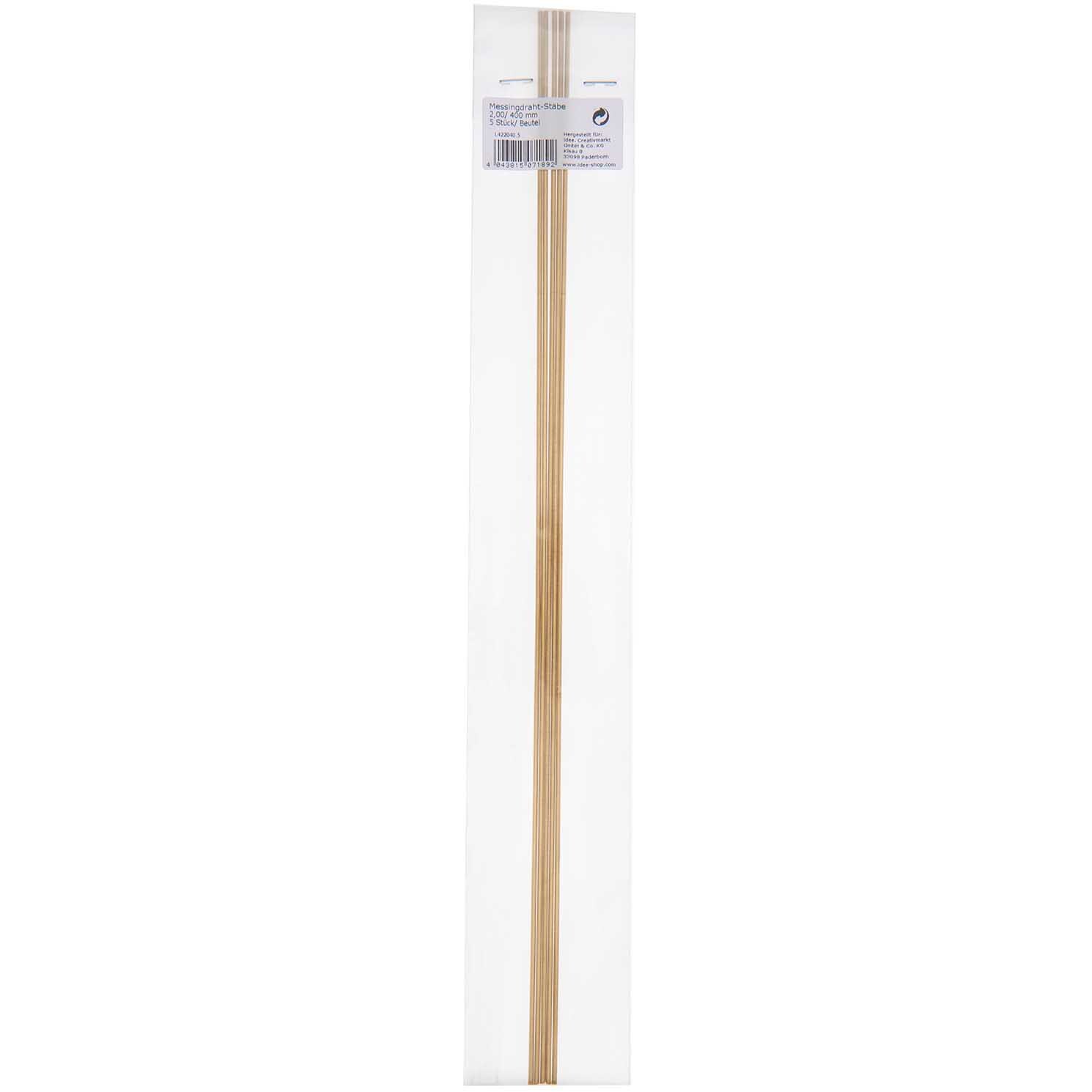 Messingdraht Stäbe 40cm 2mm 5 Stück