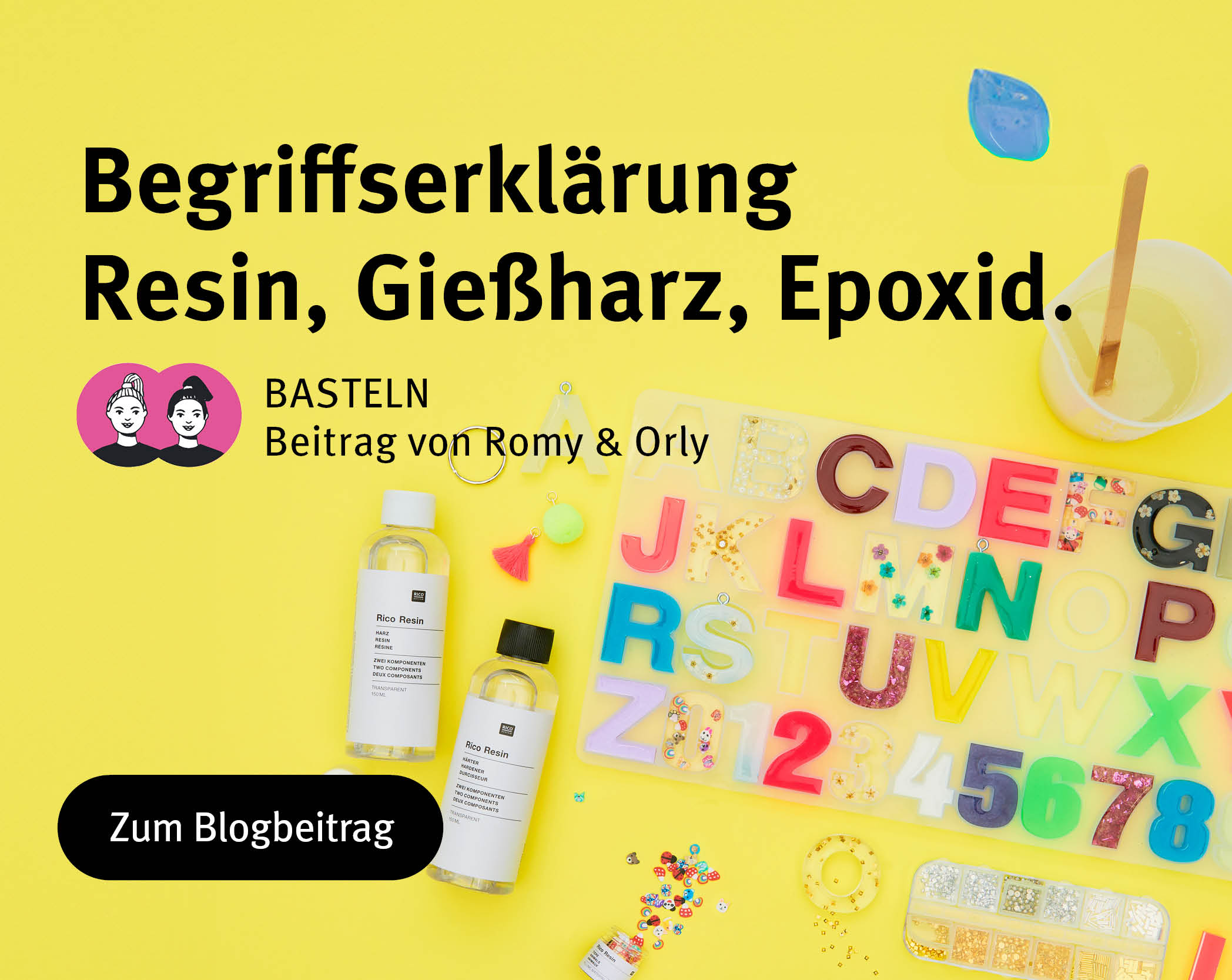 Silikonform Buchstaben mit Resin