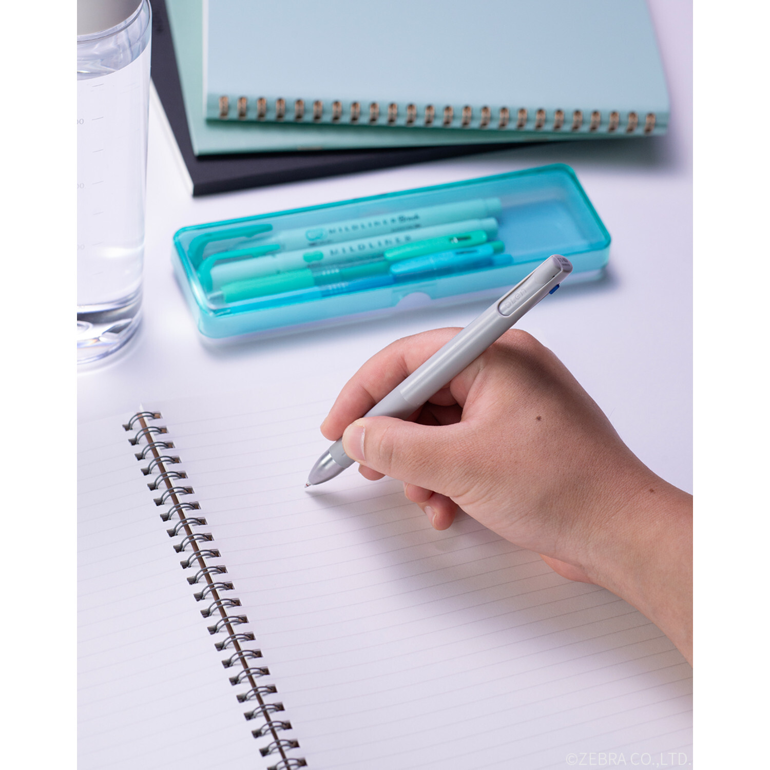 Kugelschreiber BLen 3C 0,7mm Farbe Grau von ZEBRA PEN (UK) 