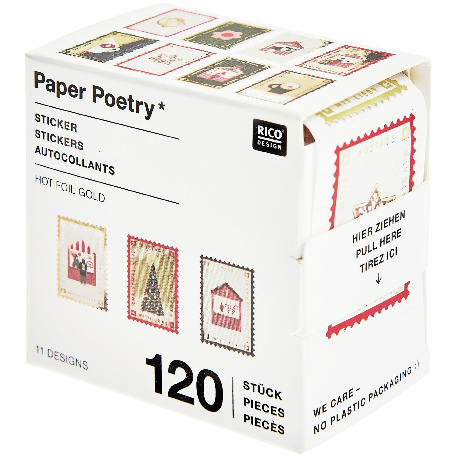 Paper Poetry Mini-Sticker Weihnachtsmarkt Briefmarken 120-teilig von Rico Design