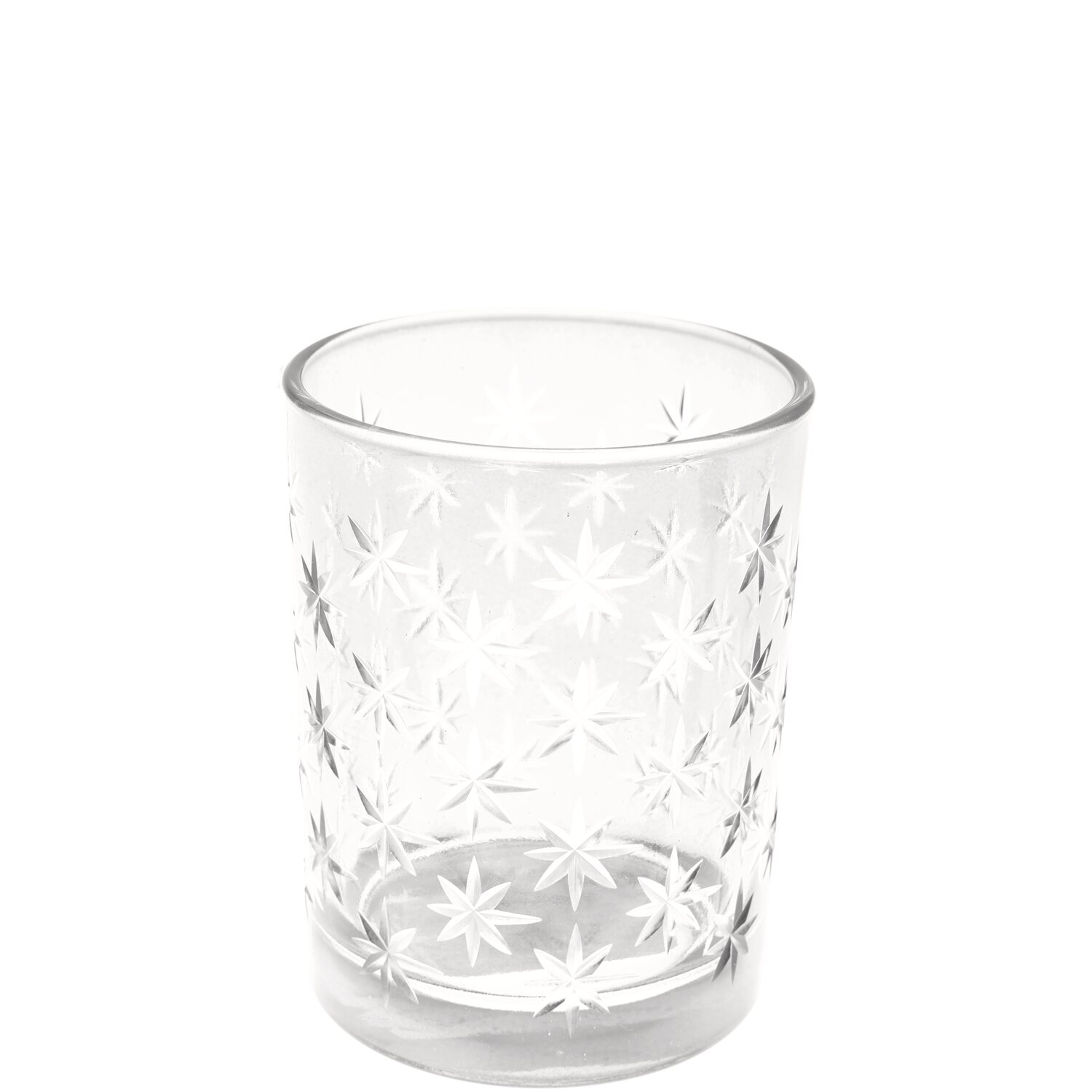 Glaswindlicht grau mit Sternenmuster, ideal für stimmungsvolle Beleuchtung. Elegantes Design von Rico Design.