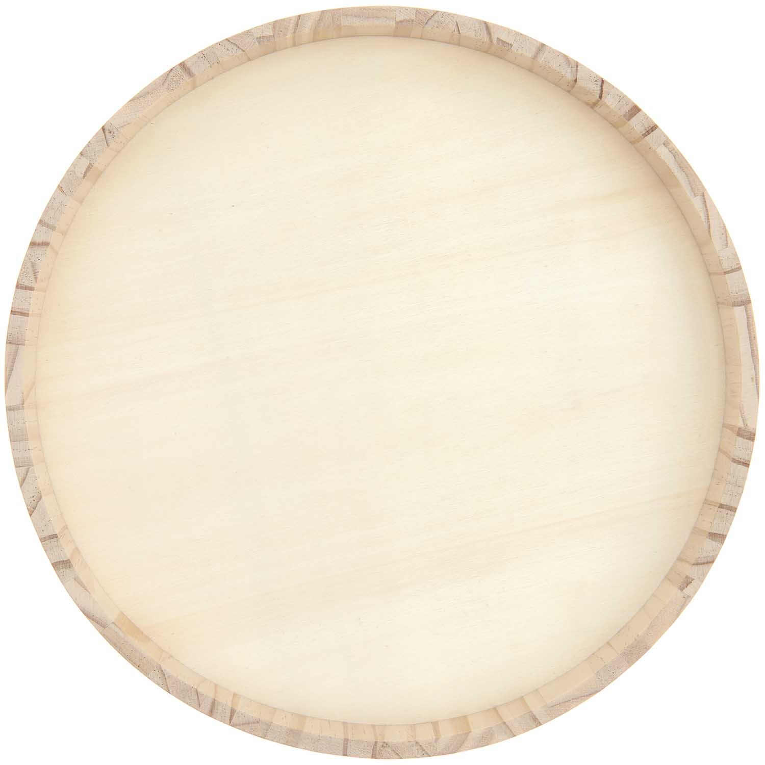 Holztablett natur Größe Ø30cm von Rico Design Holztablett natur von Rico Design, rundes Design aus hellem Holz, ideal für stilvolle Präsentationen.