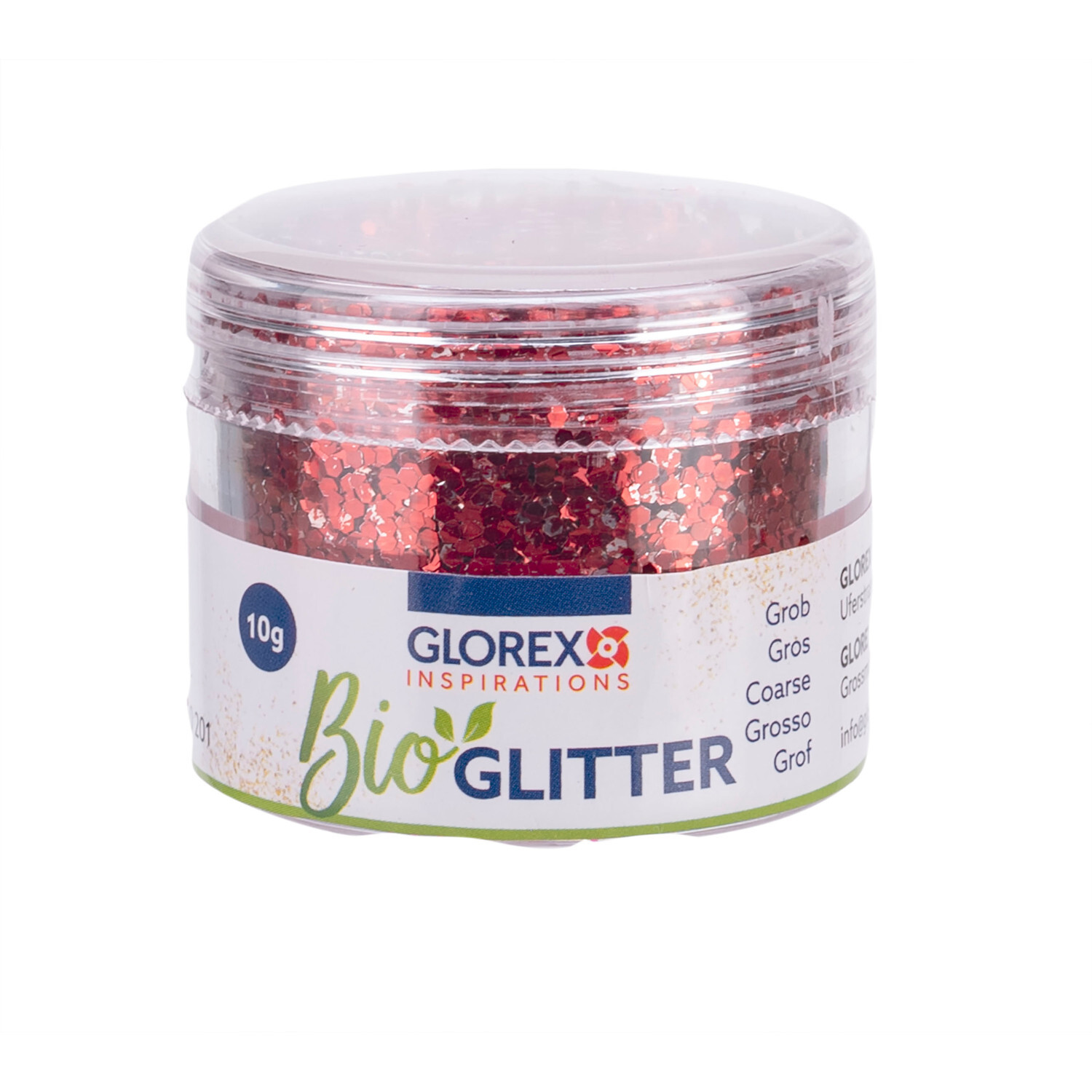 Bio Glitter grob 10g Farbe Rot von GLOREX 