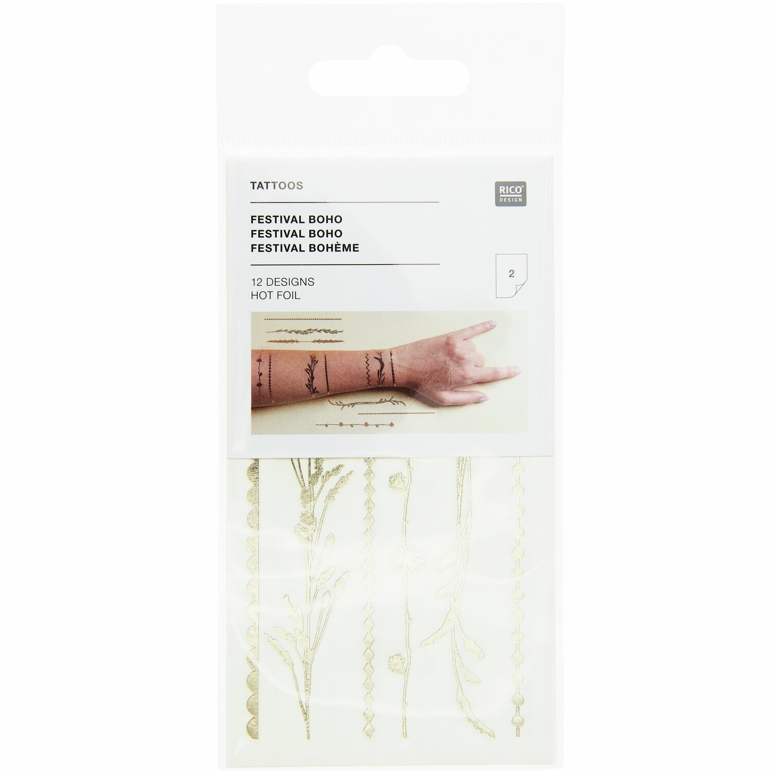 Tattoos Festival Boho 12-teilig von Rico Design