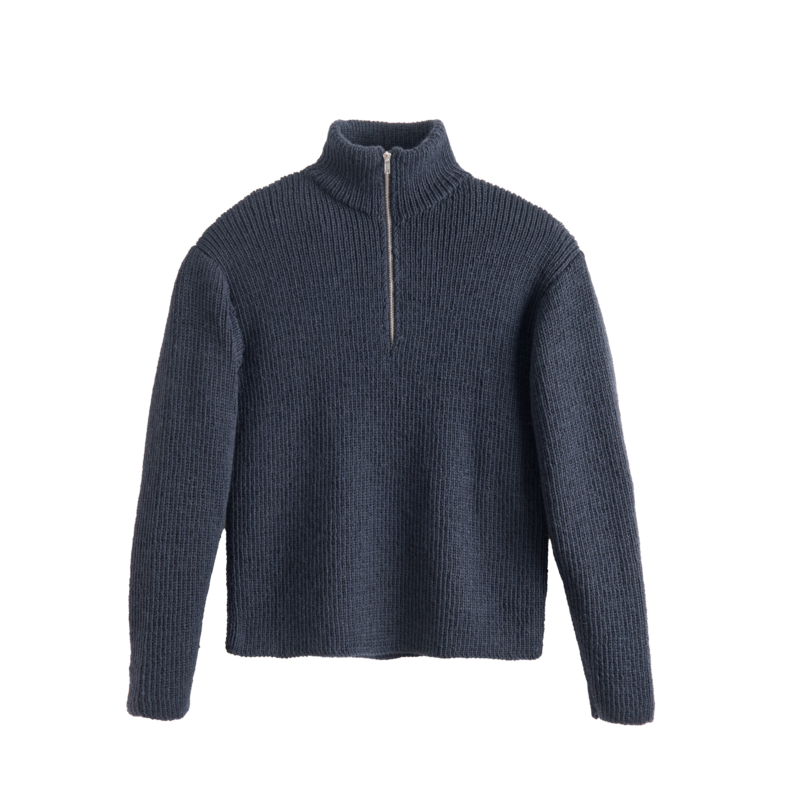 Flatlay Herren-Strickpullover mit Reißverschluss