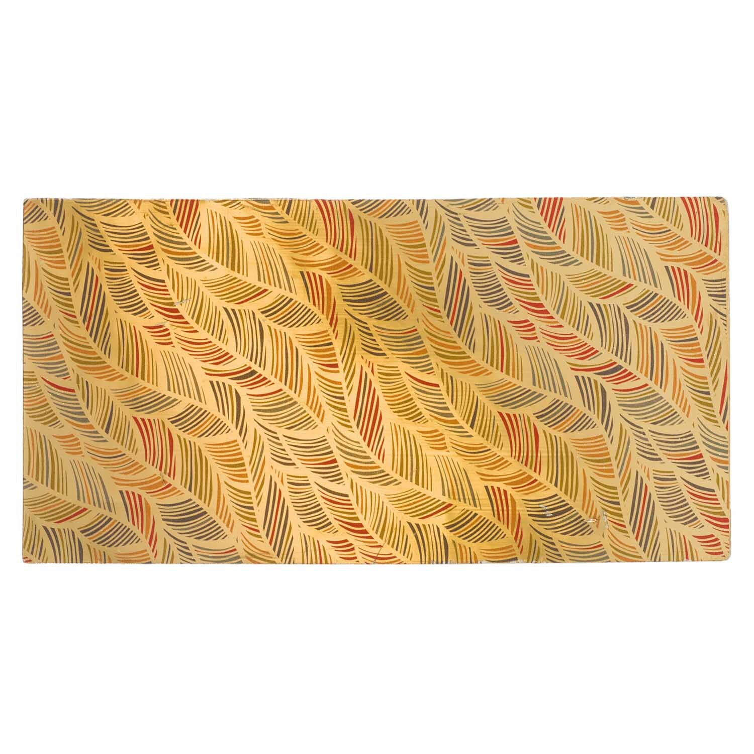 Wachsplatte Federn gold 20x10cm