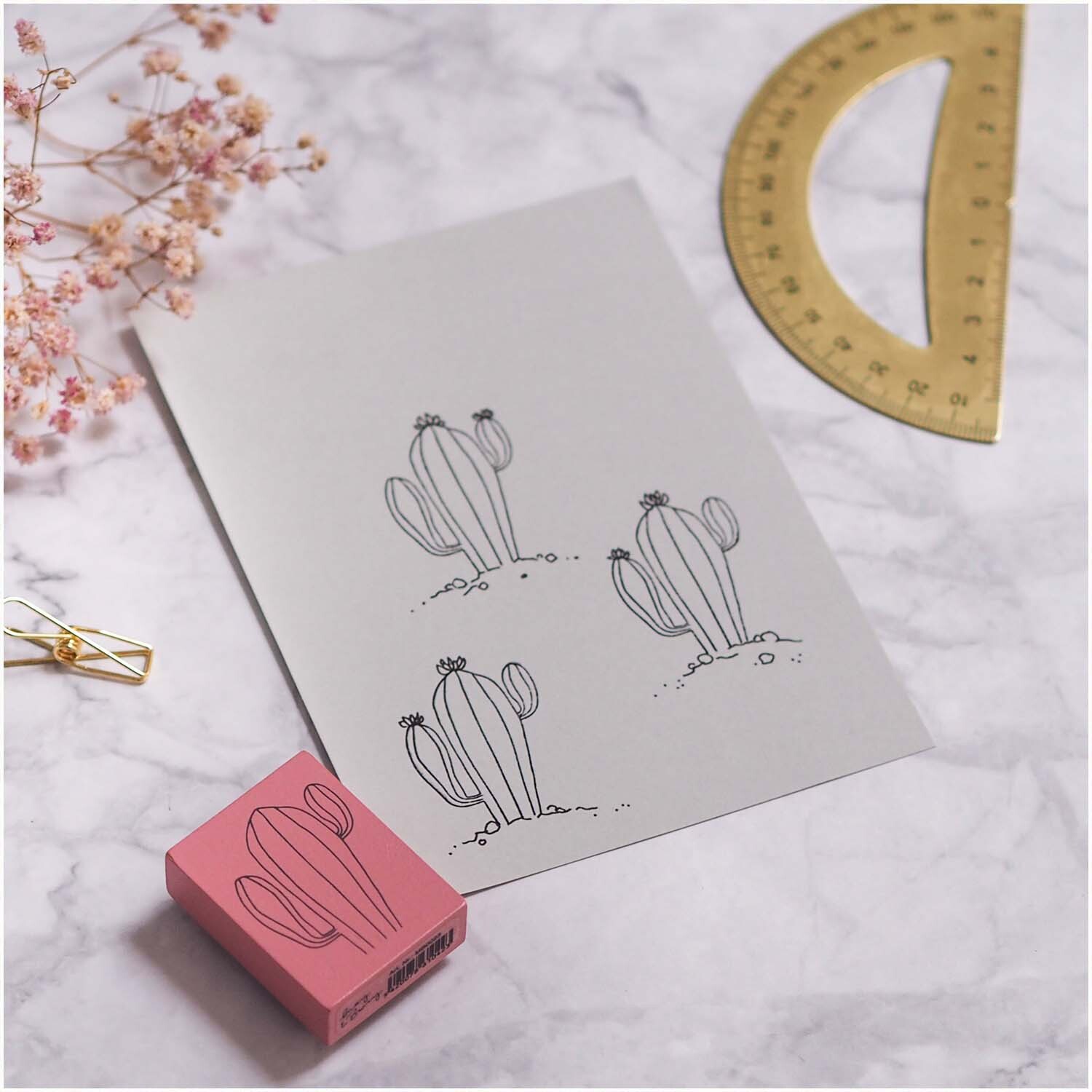 Stempel Wüstenkaktus rosa 35x45mm Stempel Wüstenkaktus rosa 35x45mm