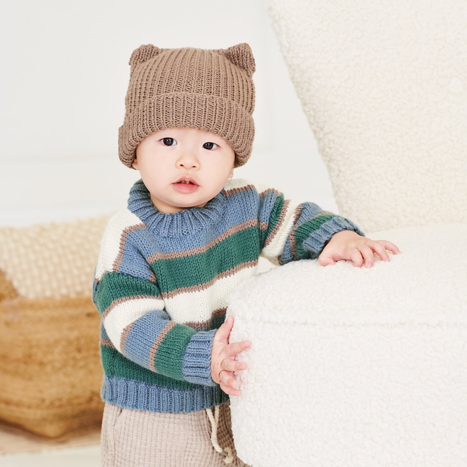 Strickset Mütze Bär Modell 21 aus Baby 044 von Rico Design
