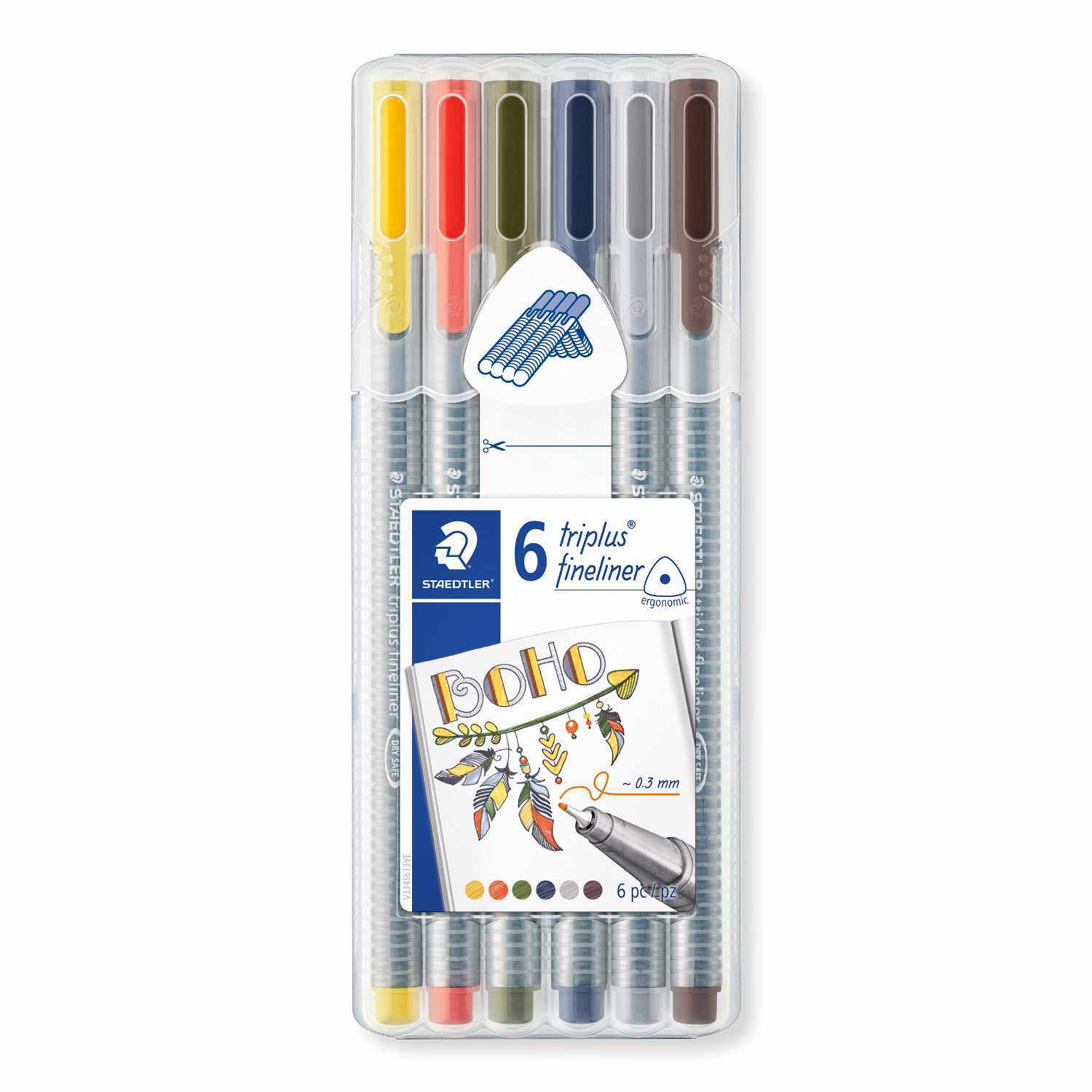 Staedtler 334 Fineliner triplus 6 Stück Farbe Boho von STAEDTLER
