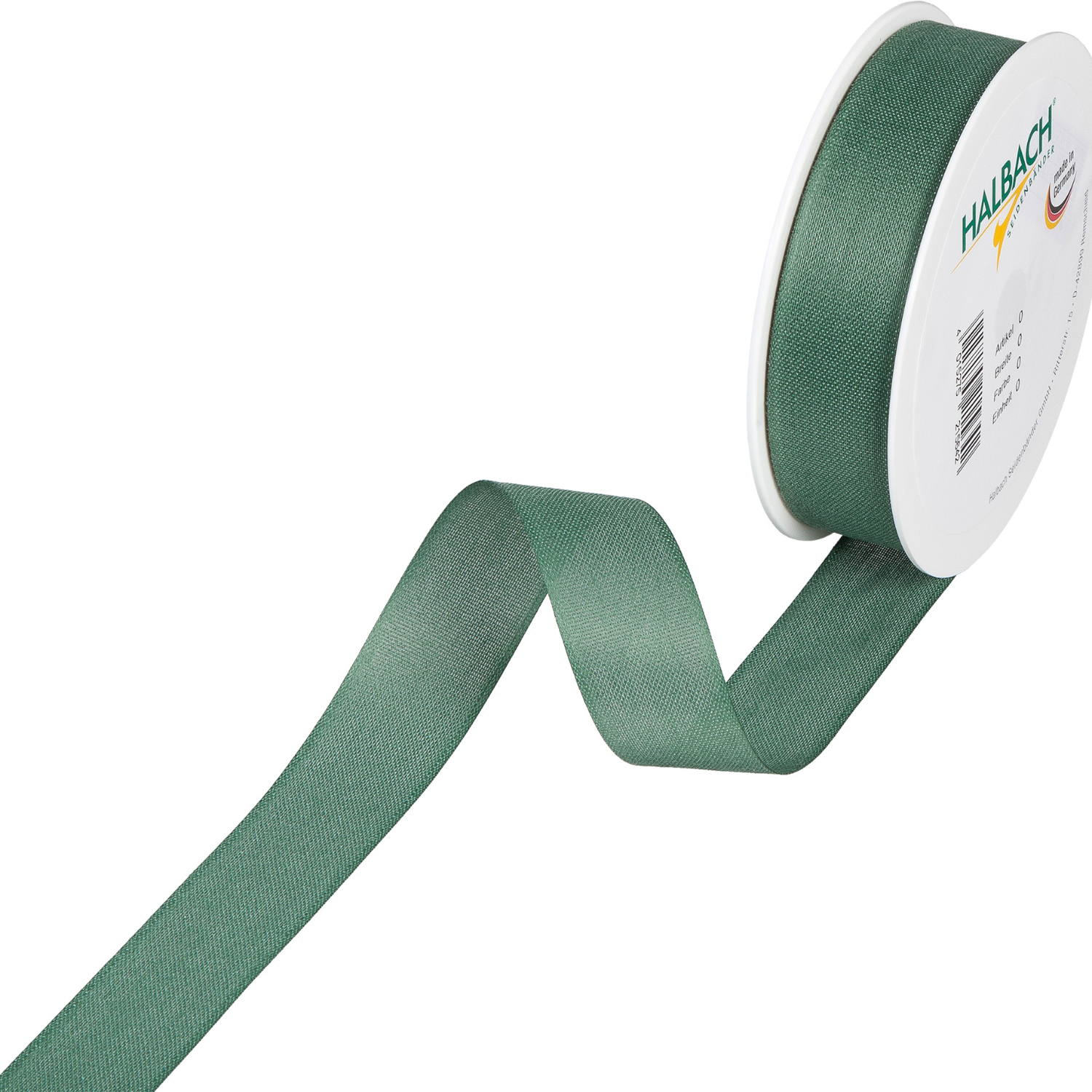 Halbach Dekoband in Baumwolloptik 25mm 5m Salbei dunkel