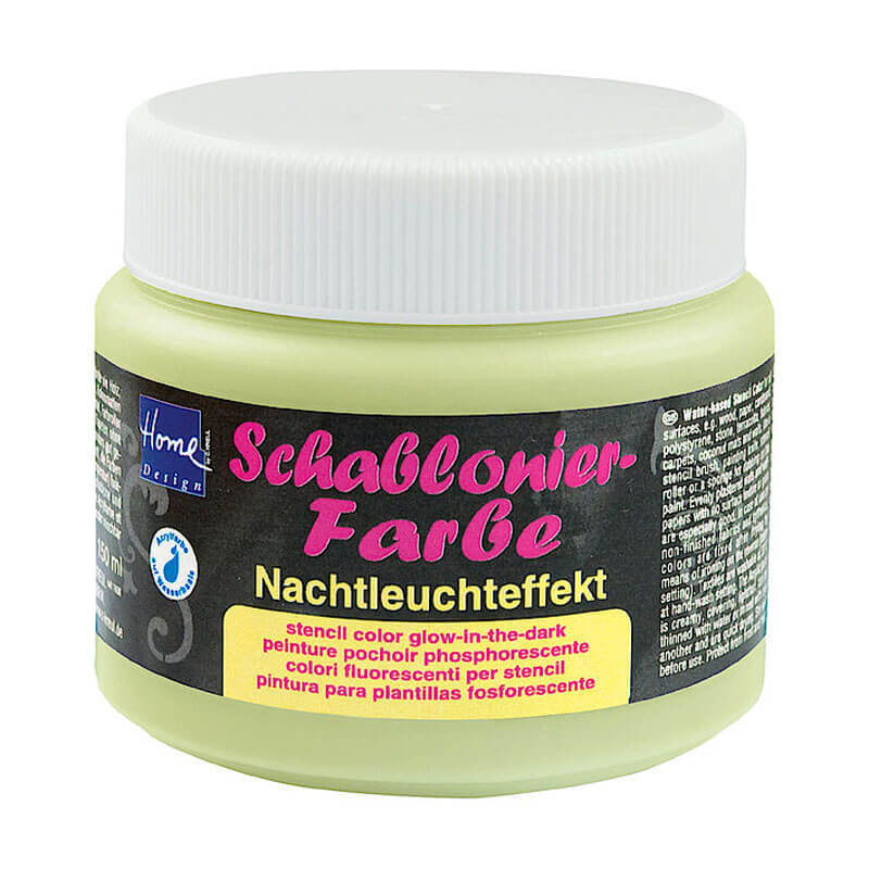 Schablonierfarbe Nachtleuchtfarbe gelb 150ml