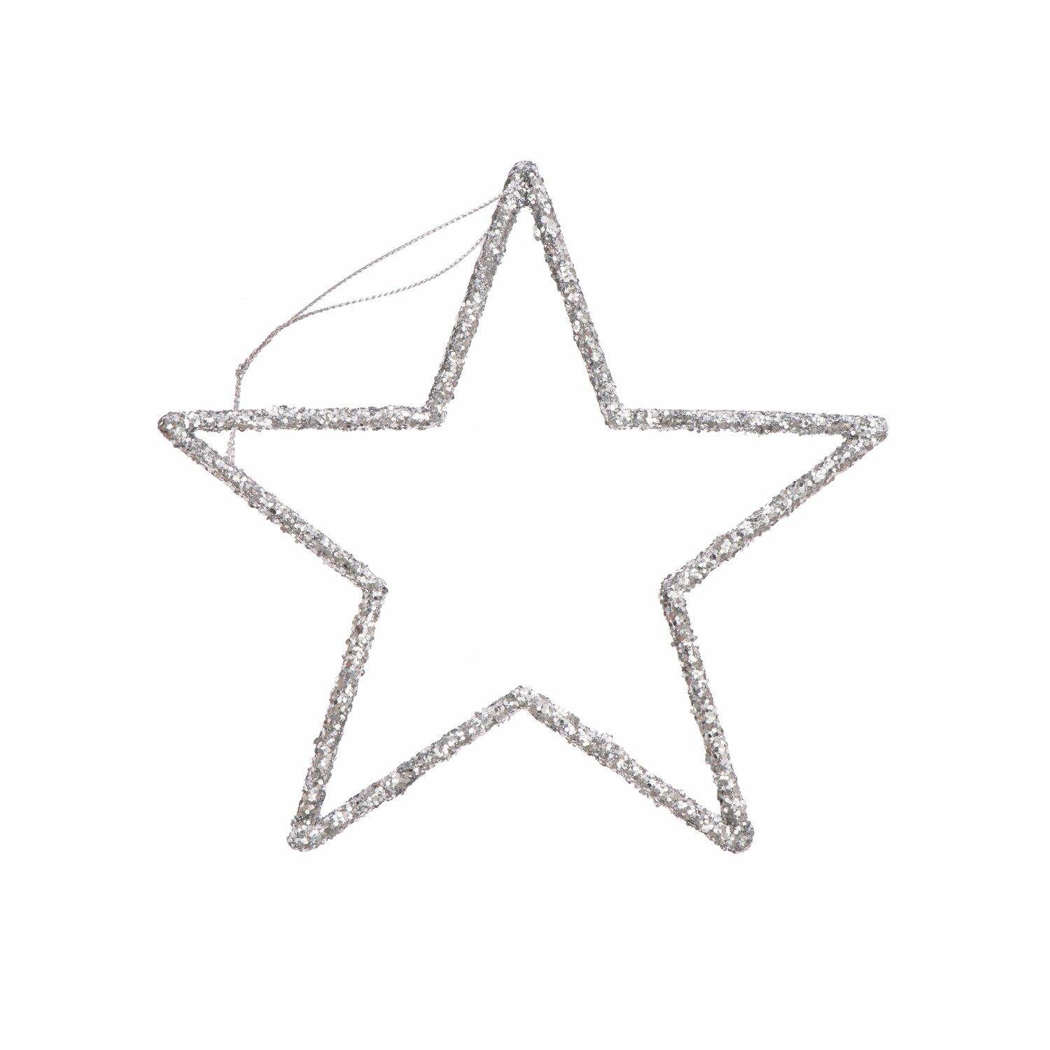 Hänger Stern mit Glitter silber von Rico Design