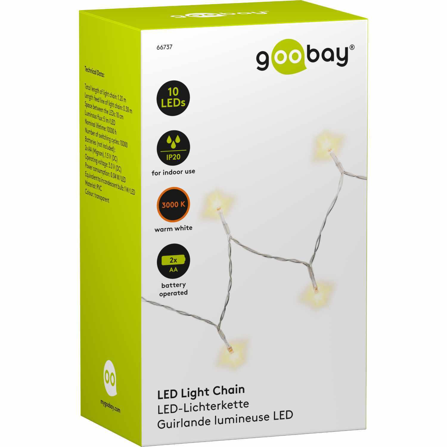 LED Lichterkette indoor warmweiß 120cm von Wentronic