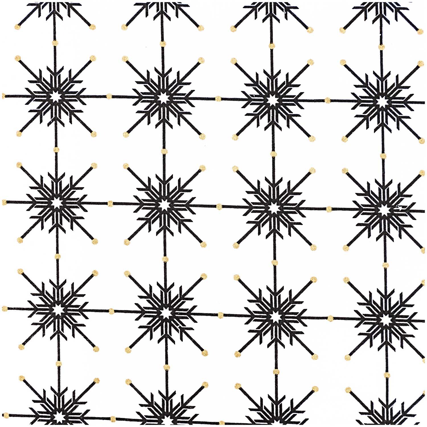 Stoff Eiskristall schwarz-gold 50x140cm Stoff Eiskristall schwarz-gold 50x140cm