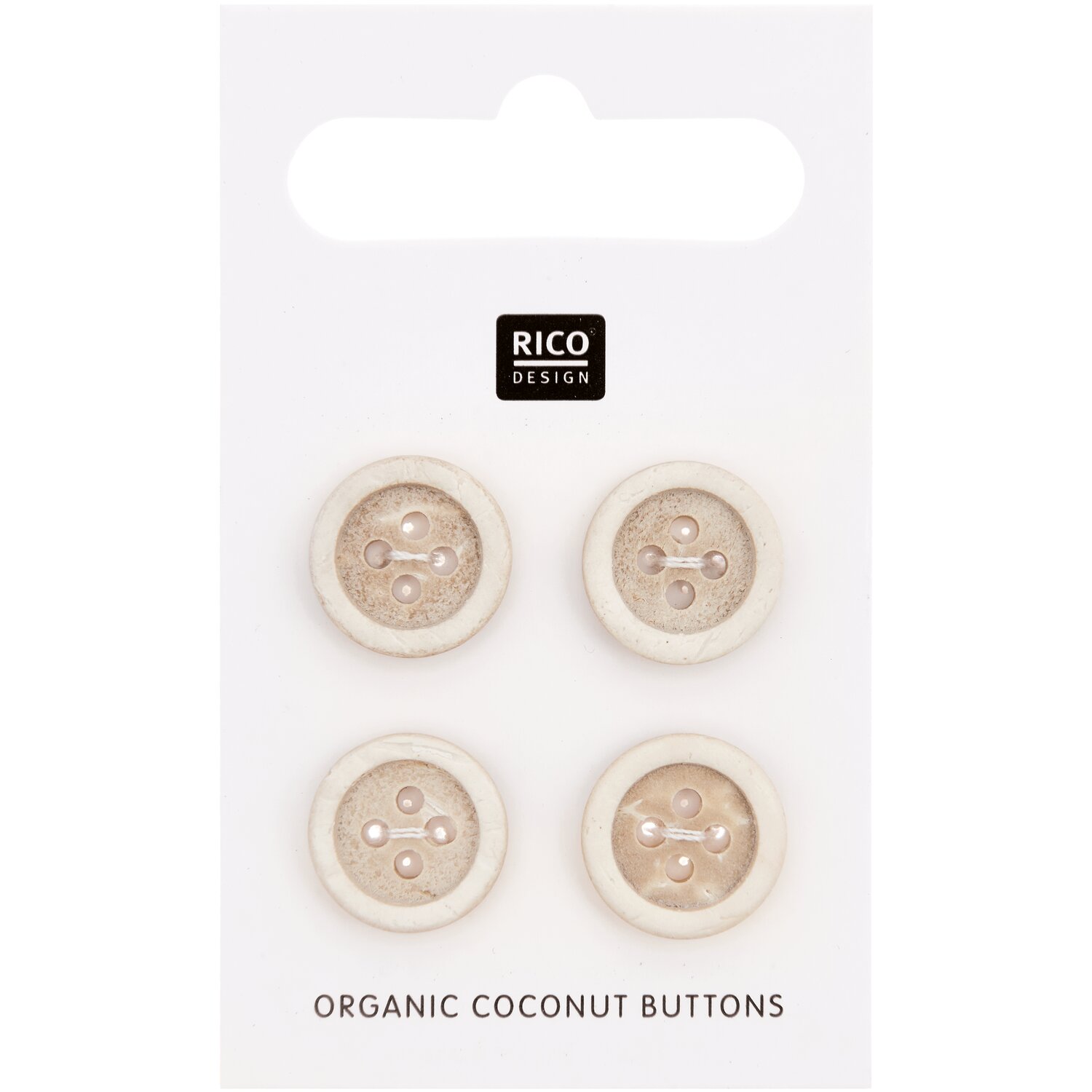 Kokosnuss Knöpfe 4 Stück Größe 13mm von Rico Design