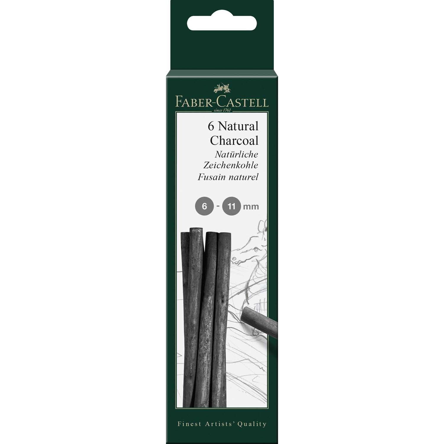Natürliche Zeichenkohle 6-11mm 28g