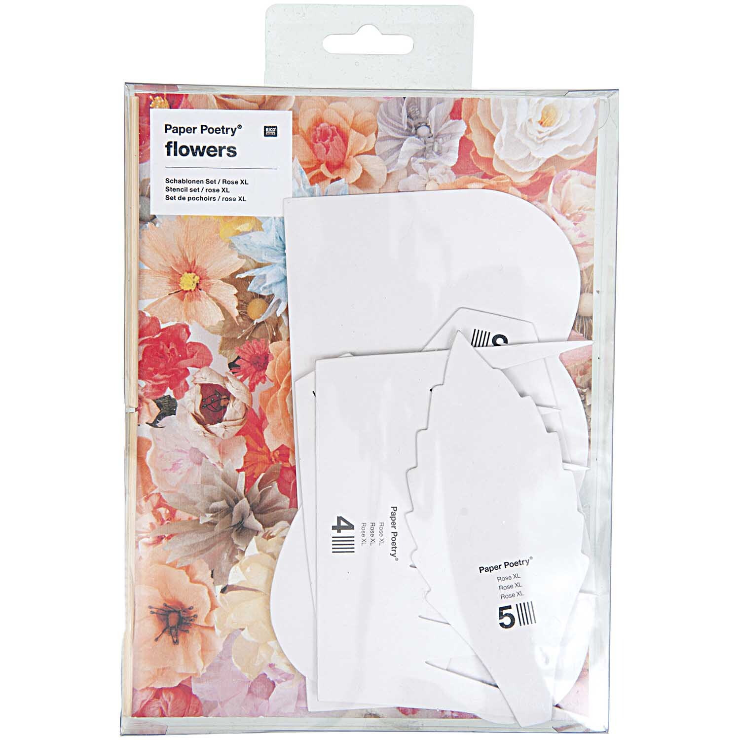 Paper Poetry Schablonenset für Rose XL