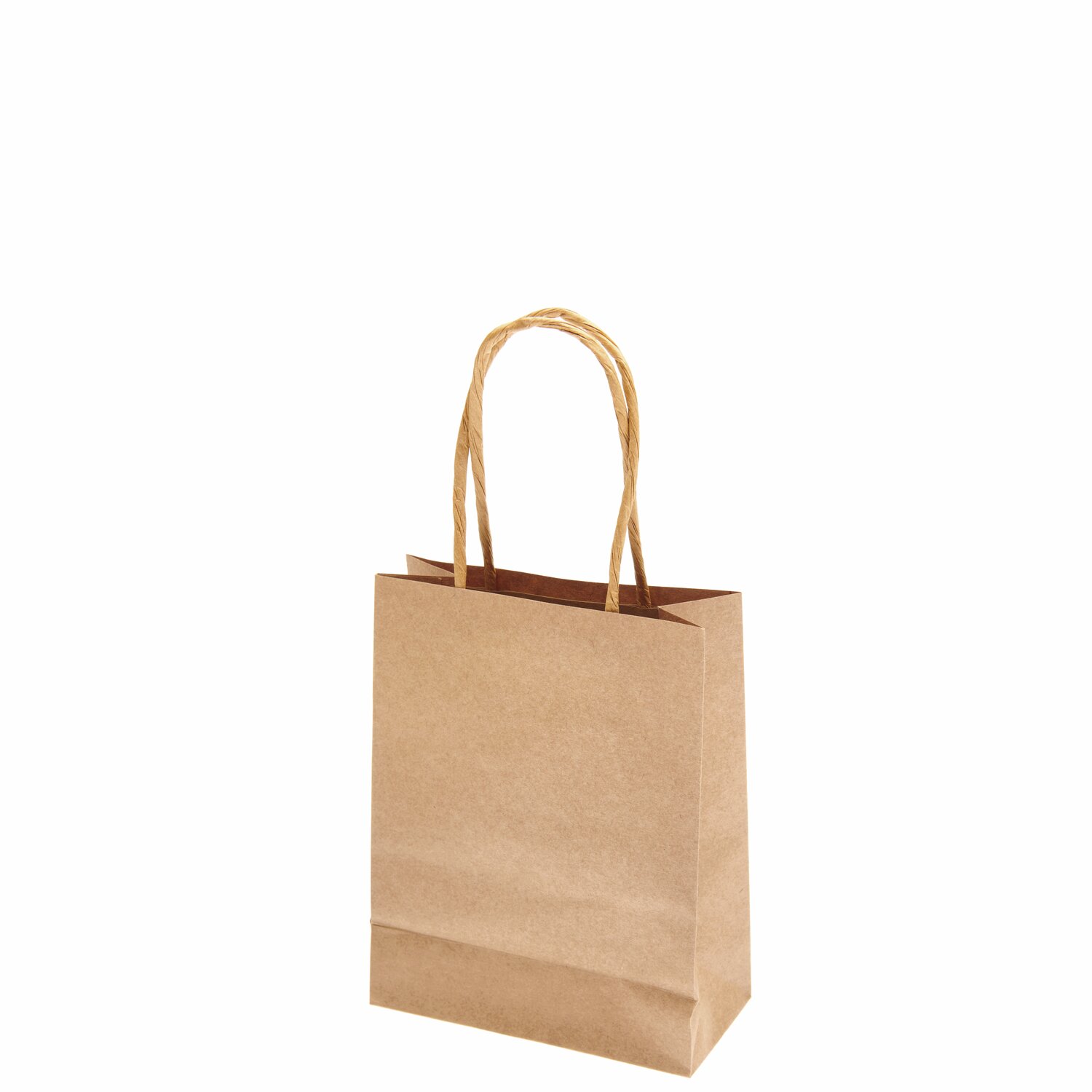 Papiertüte natur mit robusten Griffen, ideal für umweltfreundliches Einkaufen.
