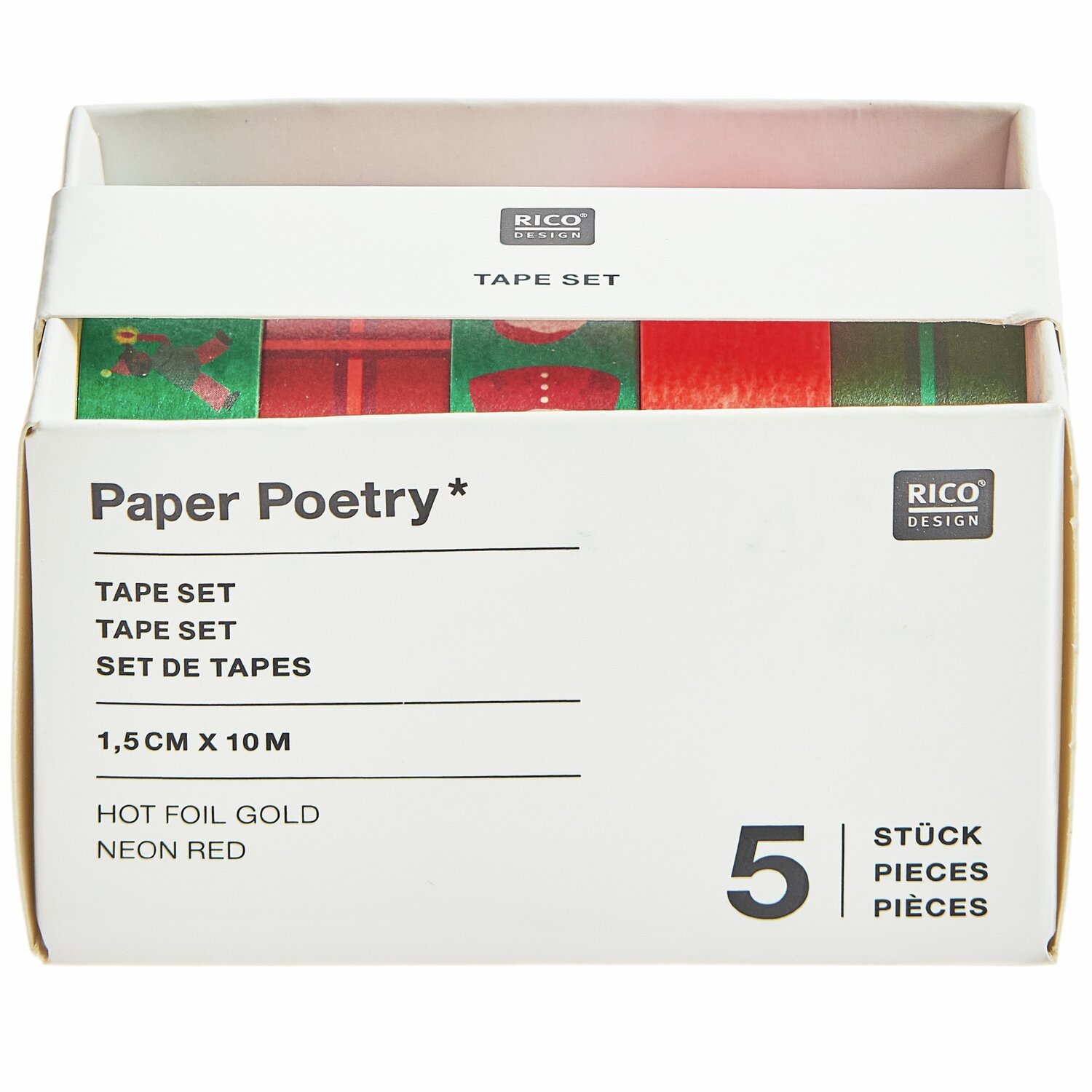 Paper Poetry Tape Set Weihnachtsmarkt Neon 5-teilig von Rico Design