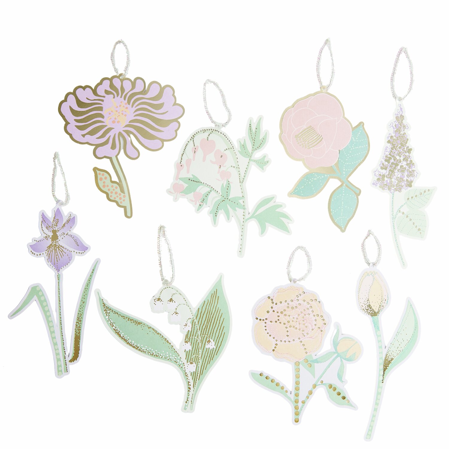 Paper Poetry Geschenkanhänger XL Blumen Sky pastell: Florale Anhänger in zarten Pastelltönen, ideal für kreative Geschenkverpackungen.