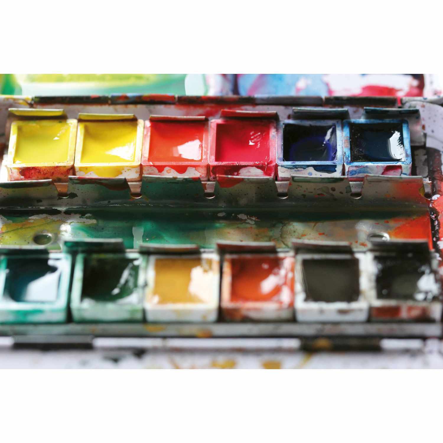 Horadam Aquarellfarben Metallkasten 12x halbe Näpfe
