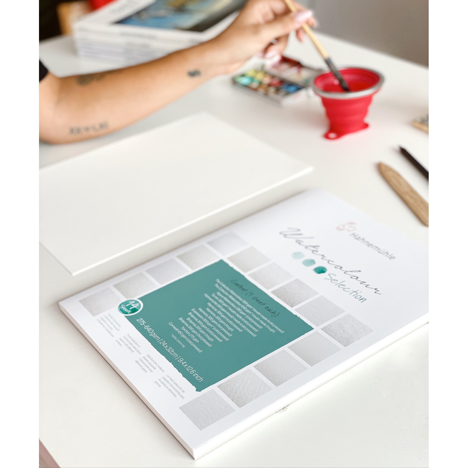 Aquarell Probiermalblock 17x24cm 12 Blatt von Hahnemühle FineArt 