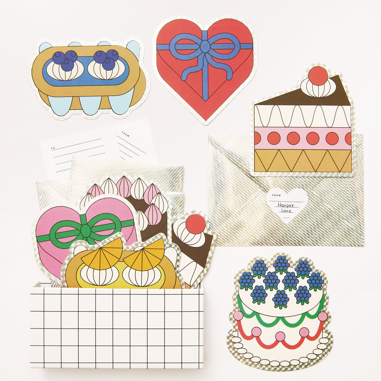 Rico Design x Redfries Kartenset Torten formgestanzt B6 von Rico Design