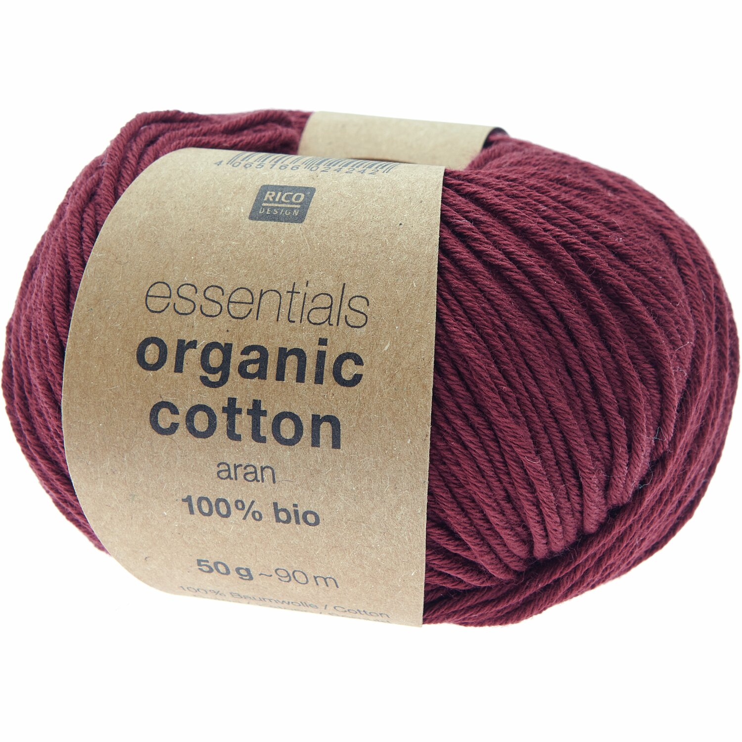 Rico Design Essentials Organic Cotton aran Weinrot