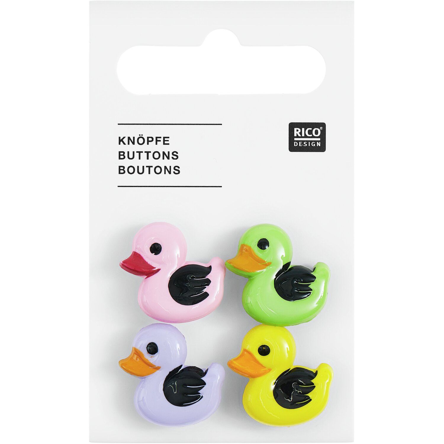 Knopf Ente Bunt 1,8x1,9cm