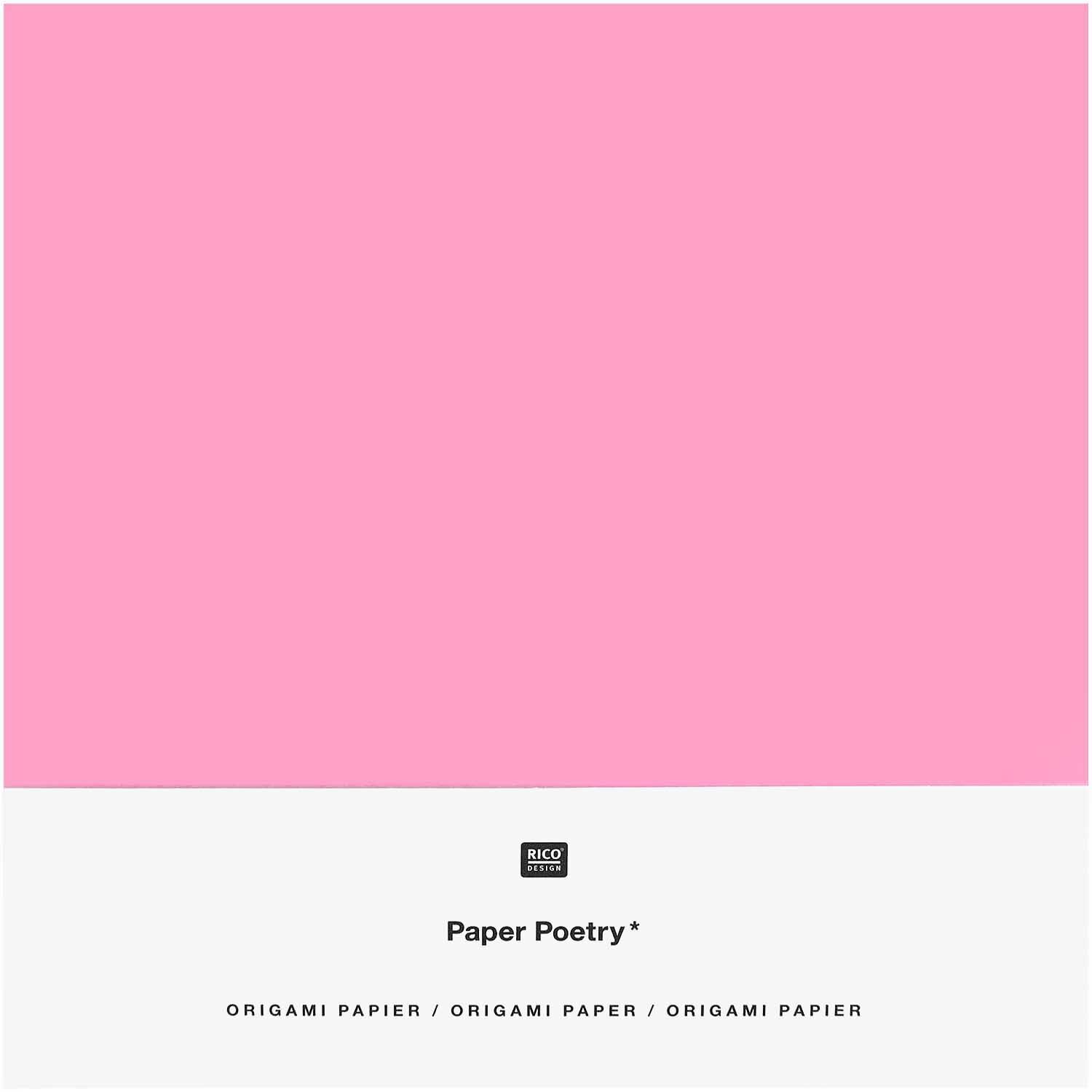 Paper Poetry Origami Blumen 15x15cm, 50 Blatt, rosa. Ideal für kreative Bastelprojekte.