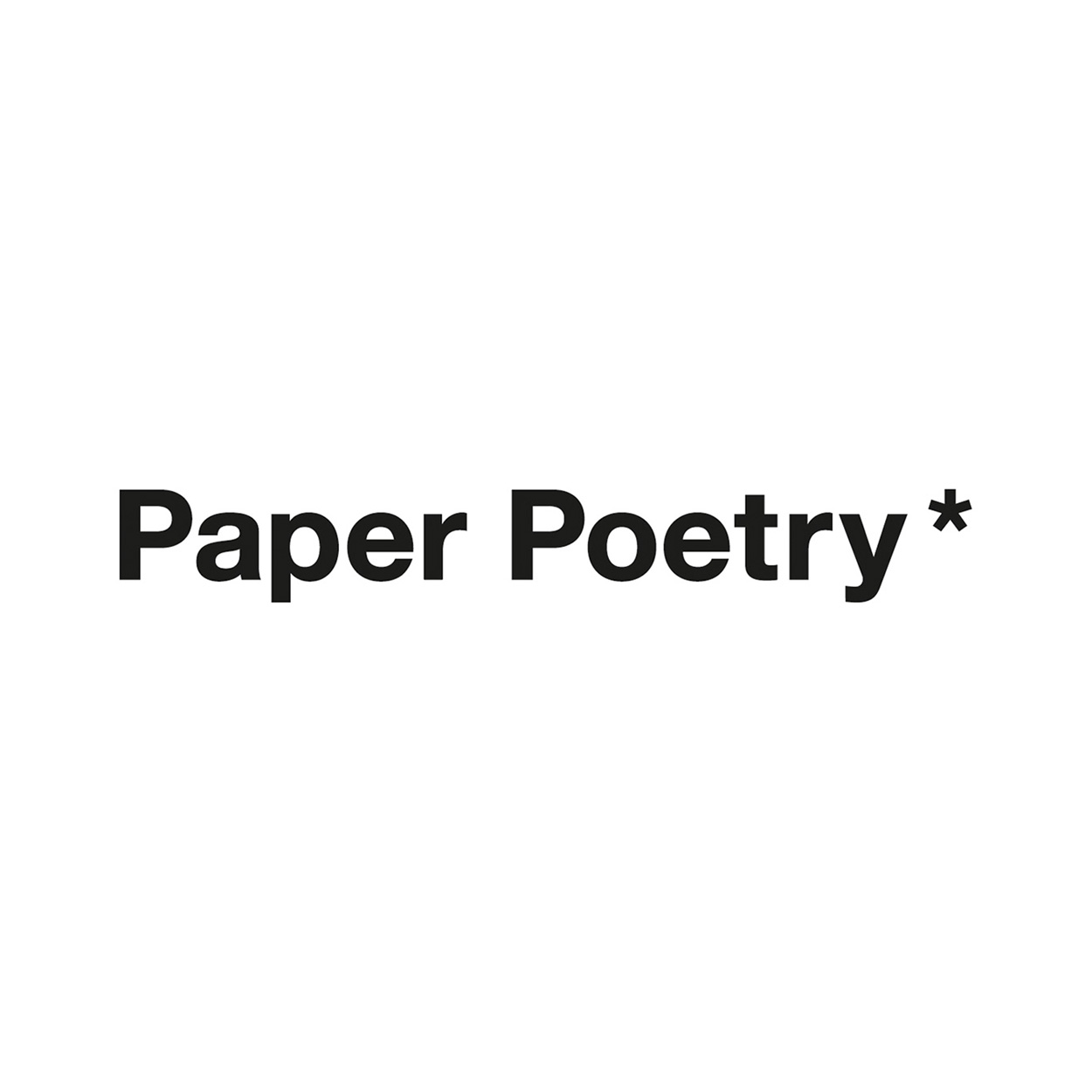 Schwarzer Schriftzug „Paper Poetry*“ auf weißem Hintergrund.