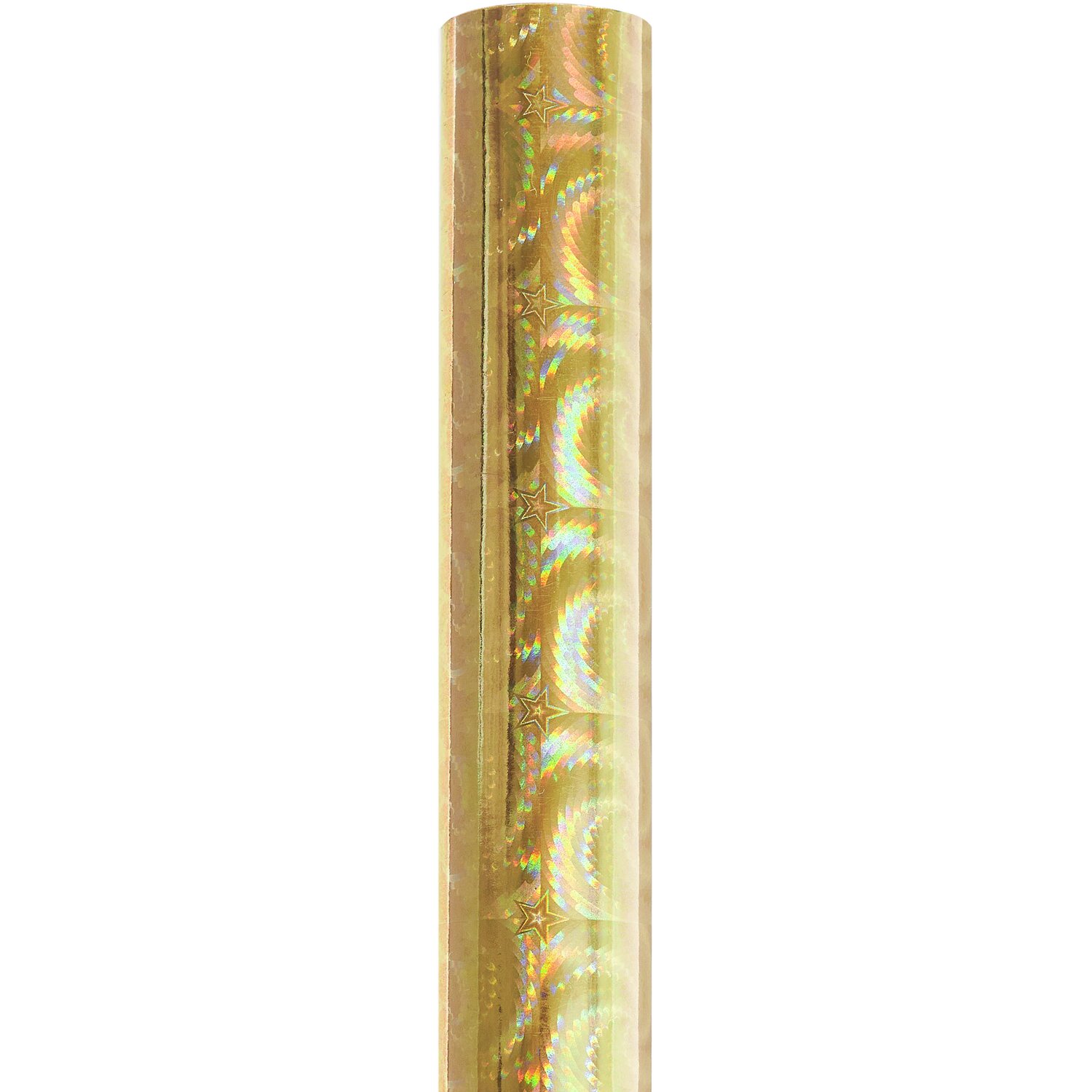 Paper Poetry Geschenkpapier holographisch mit Sternen, goldfarben, 200x70cm, 80g/m², von Rico Design.
