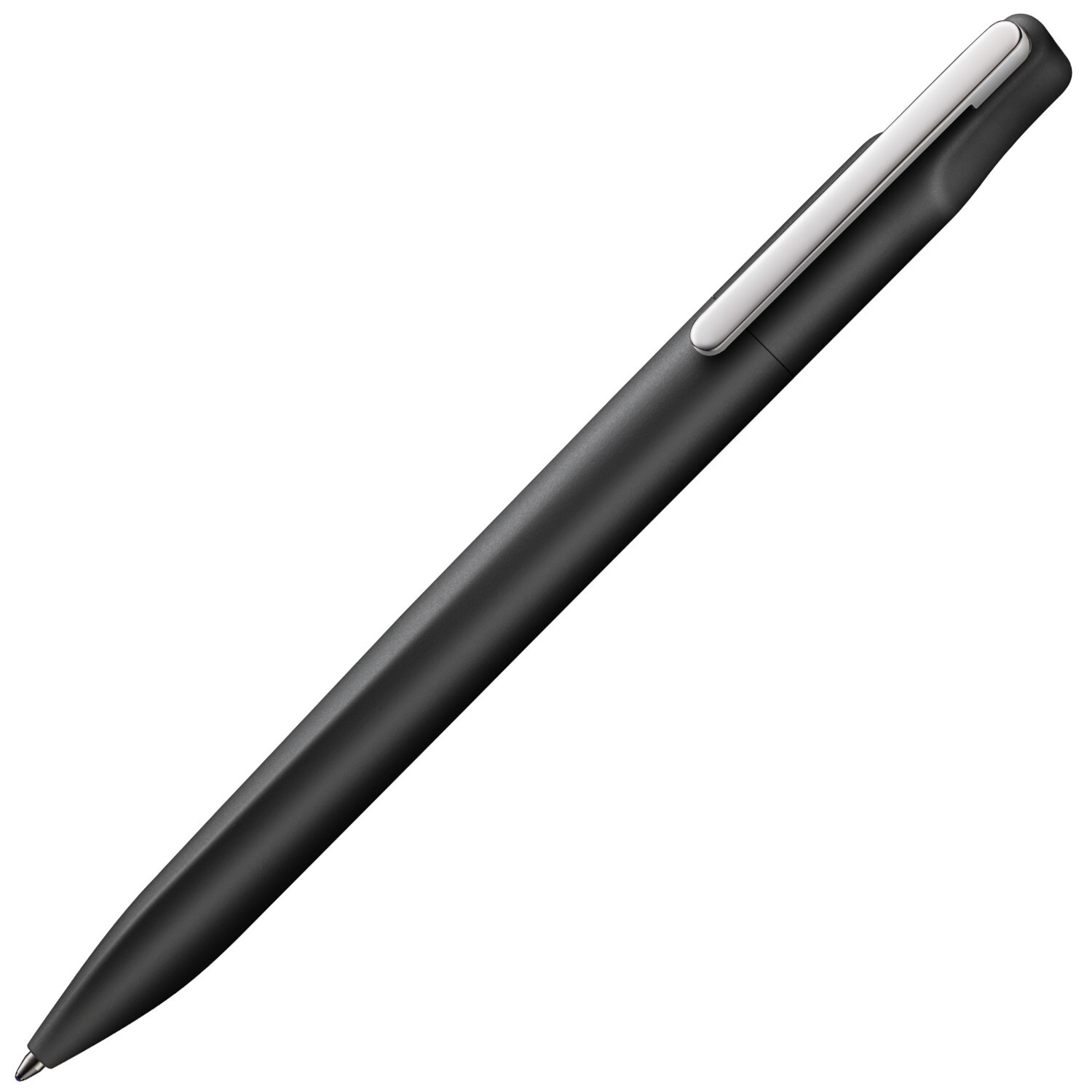 Kugelschreiber xevo: Eleganter schwarzer Stift von Lamy mit silbernem Clip, ideal für Büro und Schule.