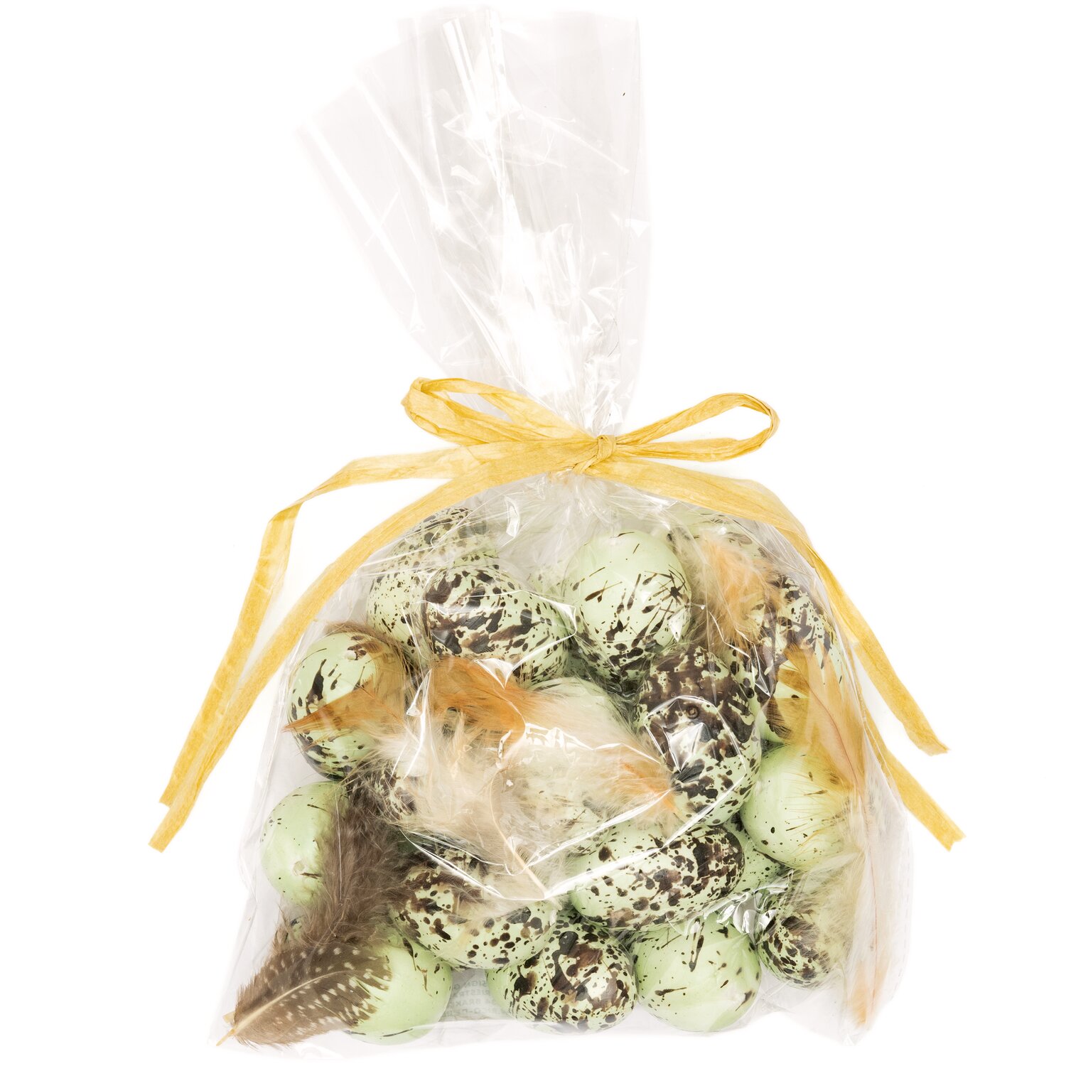 Eier und Federn grün-braun 4cm 24 Stück von Rico Design