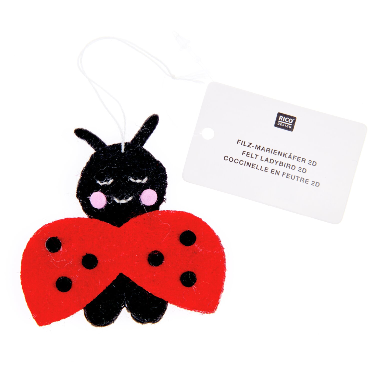 Aufhänger Filz-Marienkäfer 2D Rot 7x6,5x1,2cm von Rico Design