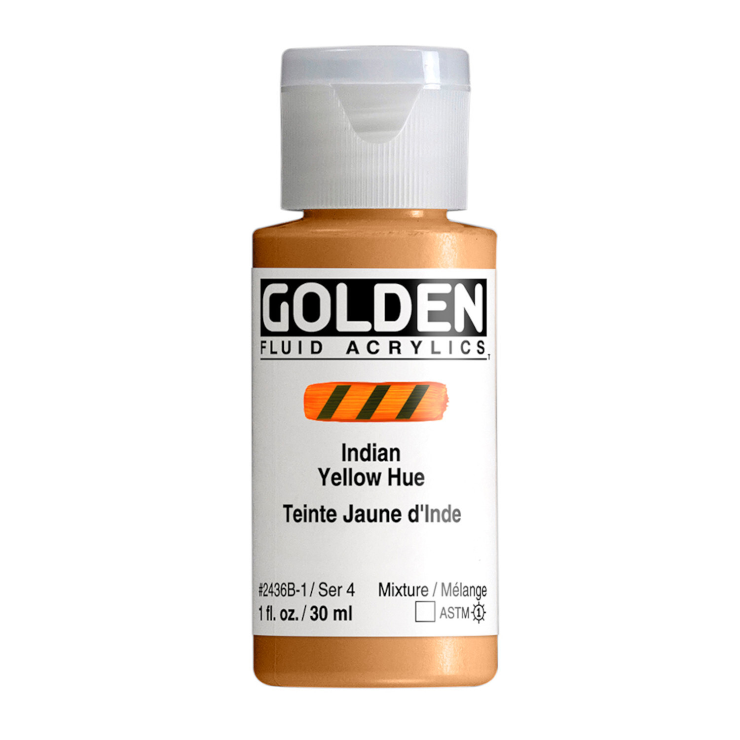 Golden Fluid Acrylfarbe, 30ml Flasche in Indiengelb, ideal für Künstler und kreative Projekte.