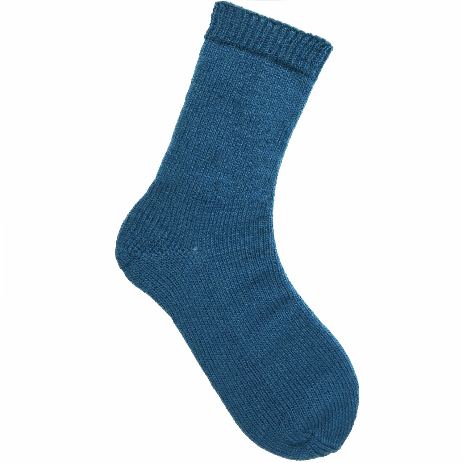 Sockenwolle Premium 4-fädig in Petrol, gestrickte Socke aus Rico Design, 100g 380m.