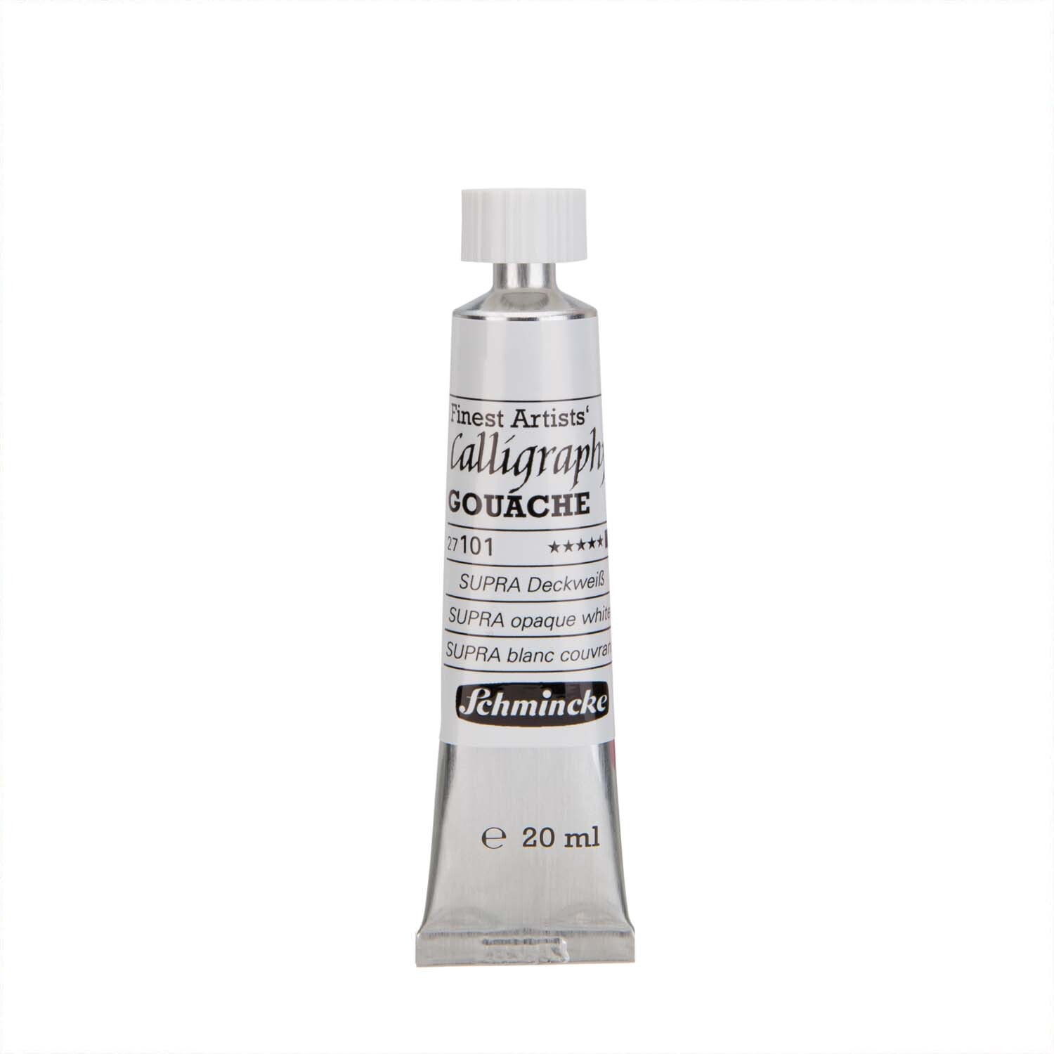 Calligraphy Gouache 20ml von Schmincke, Tube mit Supra Deckweiß, ideal für Künstlerbedarf.