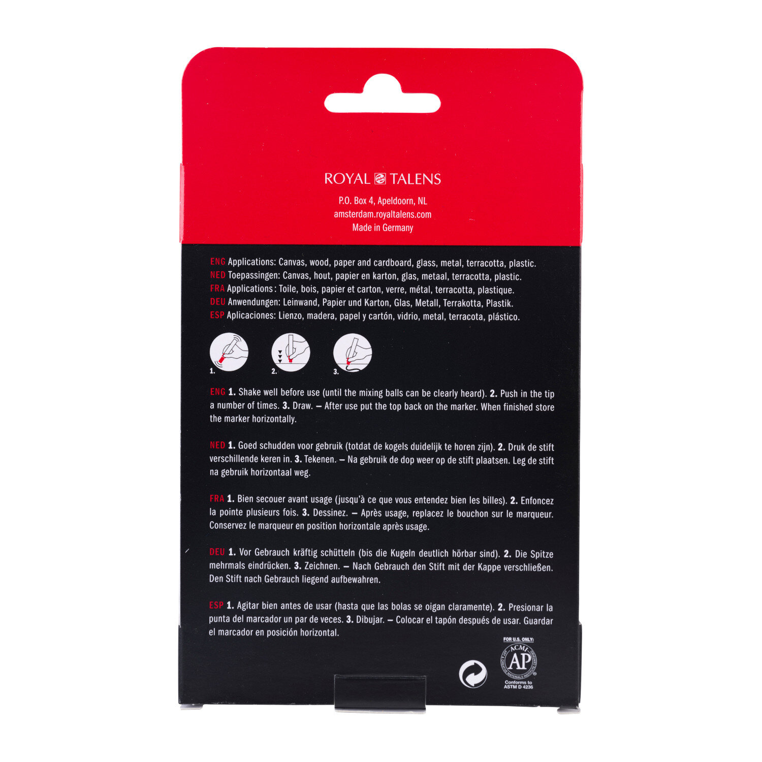 Acrylic Marker Set Reflex 4 Stück von Royal Talens