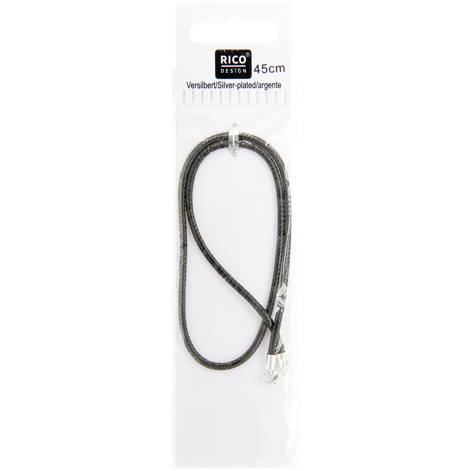 Kette schwarz 45cm Lederoptik
