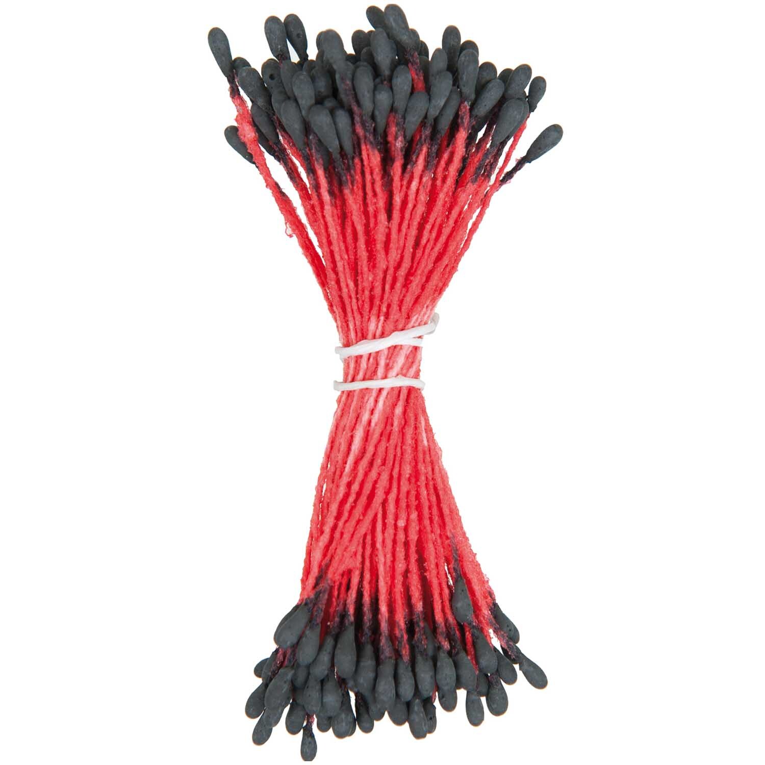 Blütenstempel 6cm 100 Stück Farbe Rot/Schwarz von Rico Design Blütenstempel 6cm 100 Stück von Rico Design in Rot/Schwarz, gebündelt und bereit für kreative Projekte.