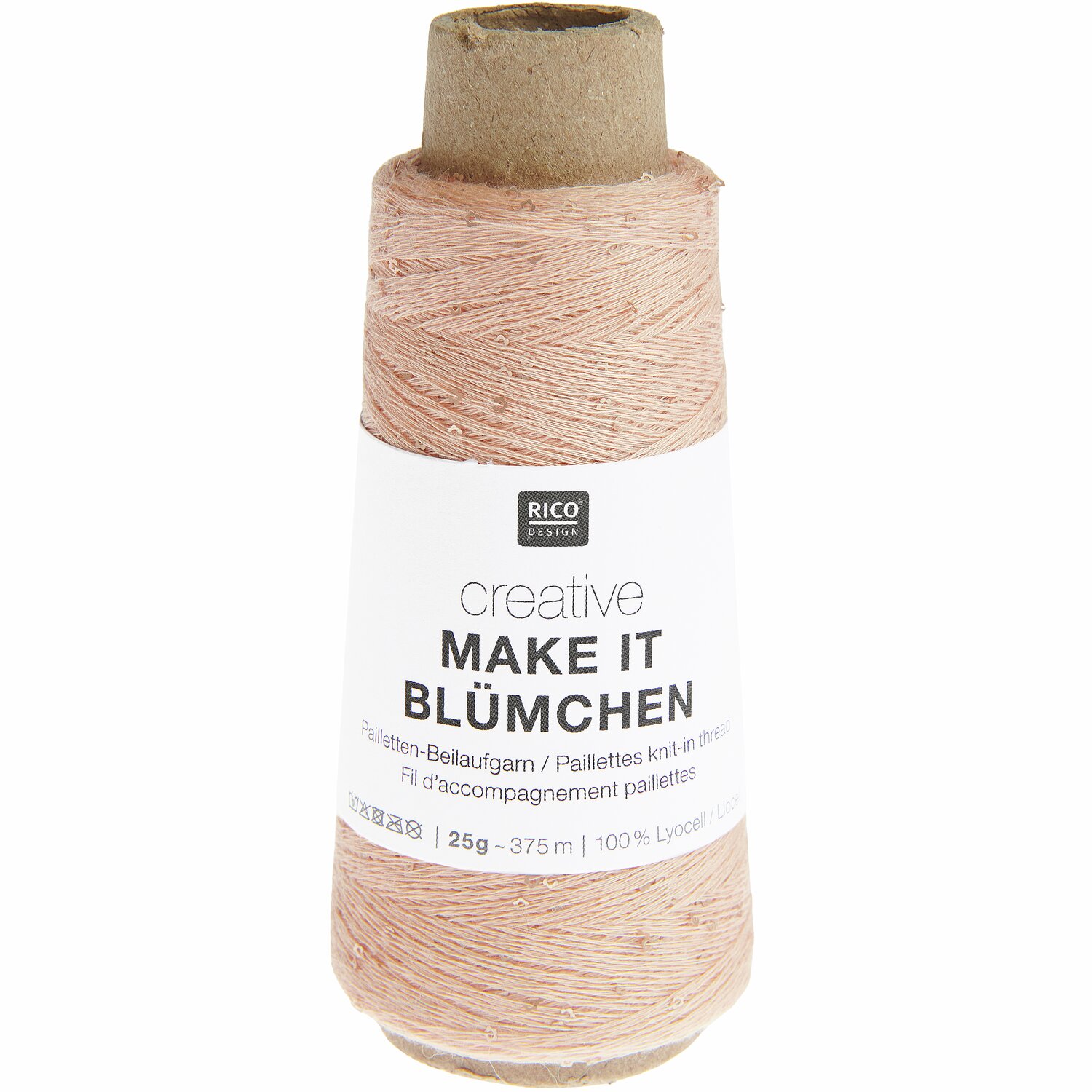 Creative Make It Blümchen: Garnrolle in Apricot von Rico Design, 25g, 375m, ideal für kreative Projekte.