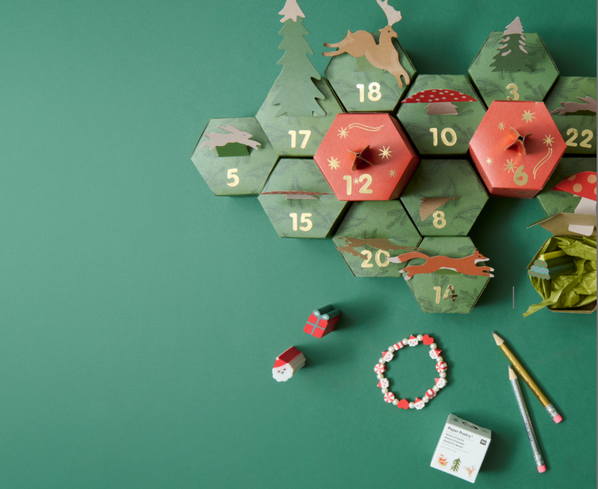 Adventskalender Bastelset mit roten Kerzen aus Papier