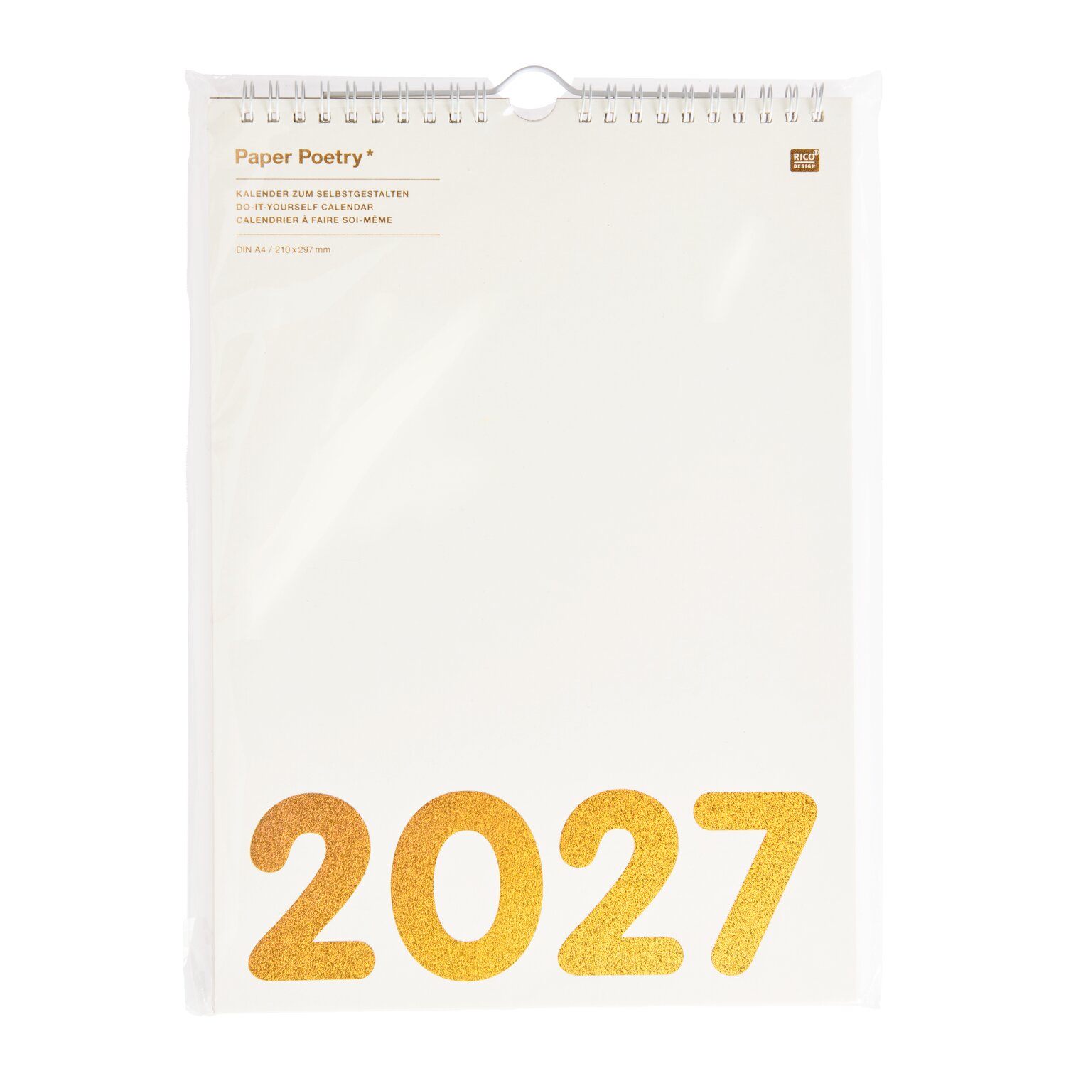 Paper Poetry Bastelkalender 2027 A4 Farbe creme von Rico Design