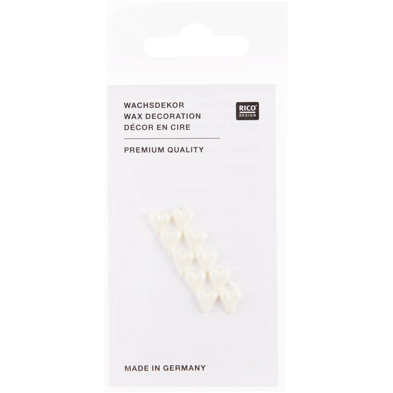 Wachsdekor Herz klein Farbe Weiß Perlmutt von Rico Design
