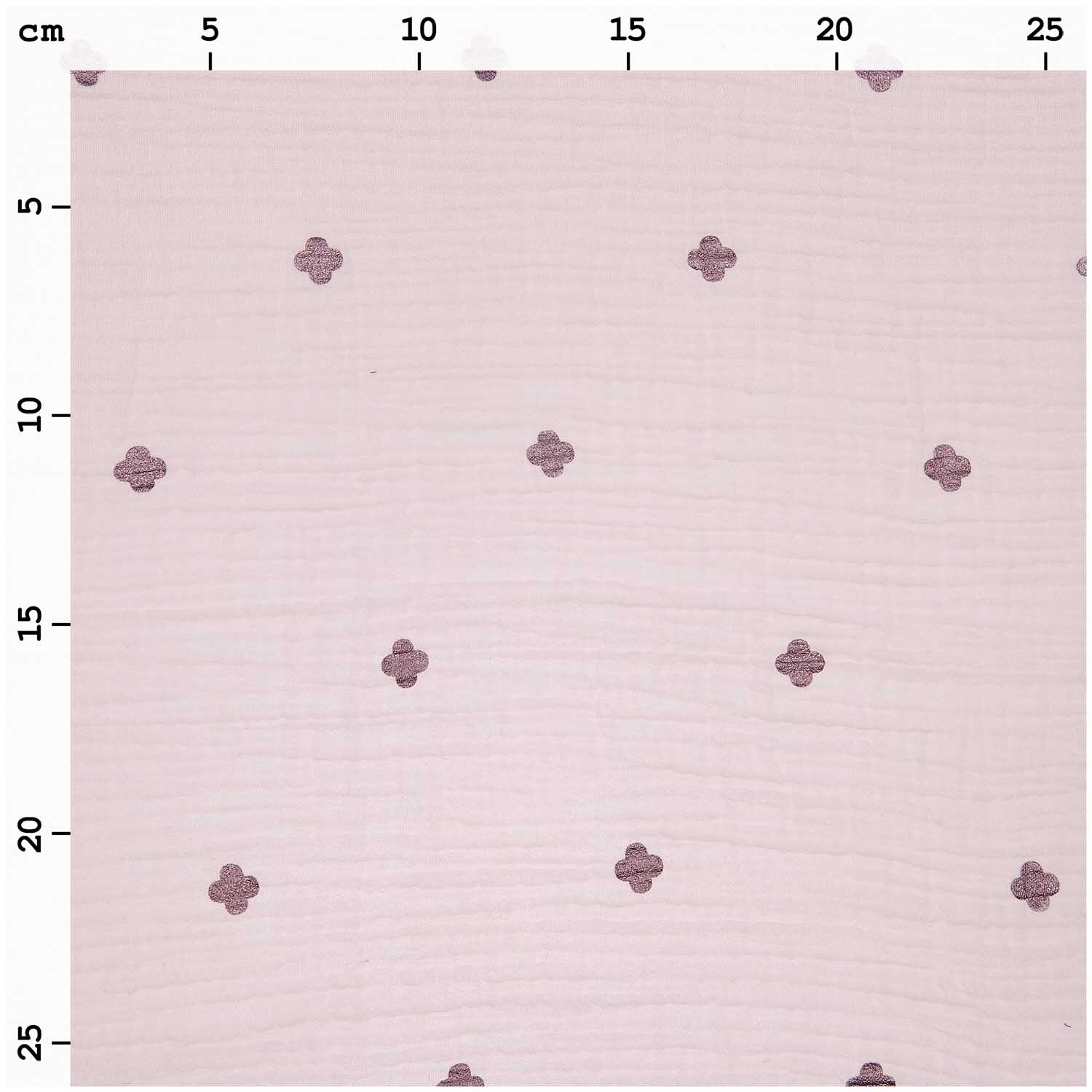 Meterware Krinkelmusselin Blüten rosa Hot Foil Meterware Krinkelmusselin Blüten rosa Hot Foil