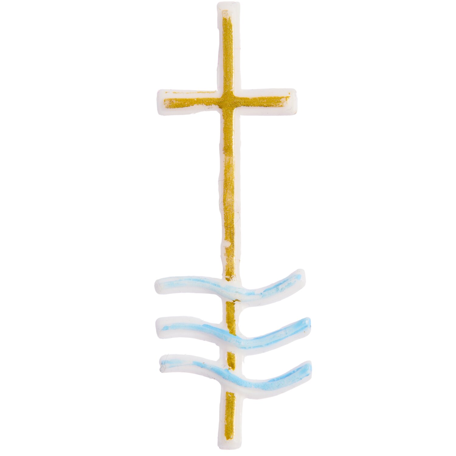 Wachsdekor Kreuz mit Wellen, gold von Rico Design